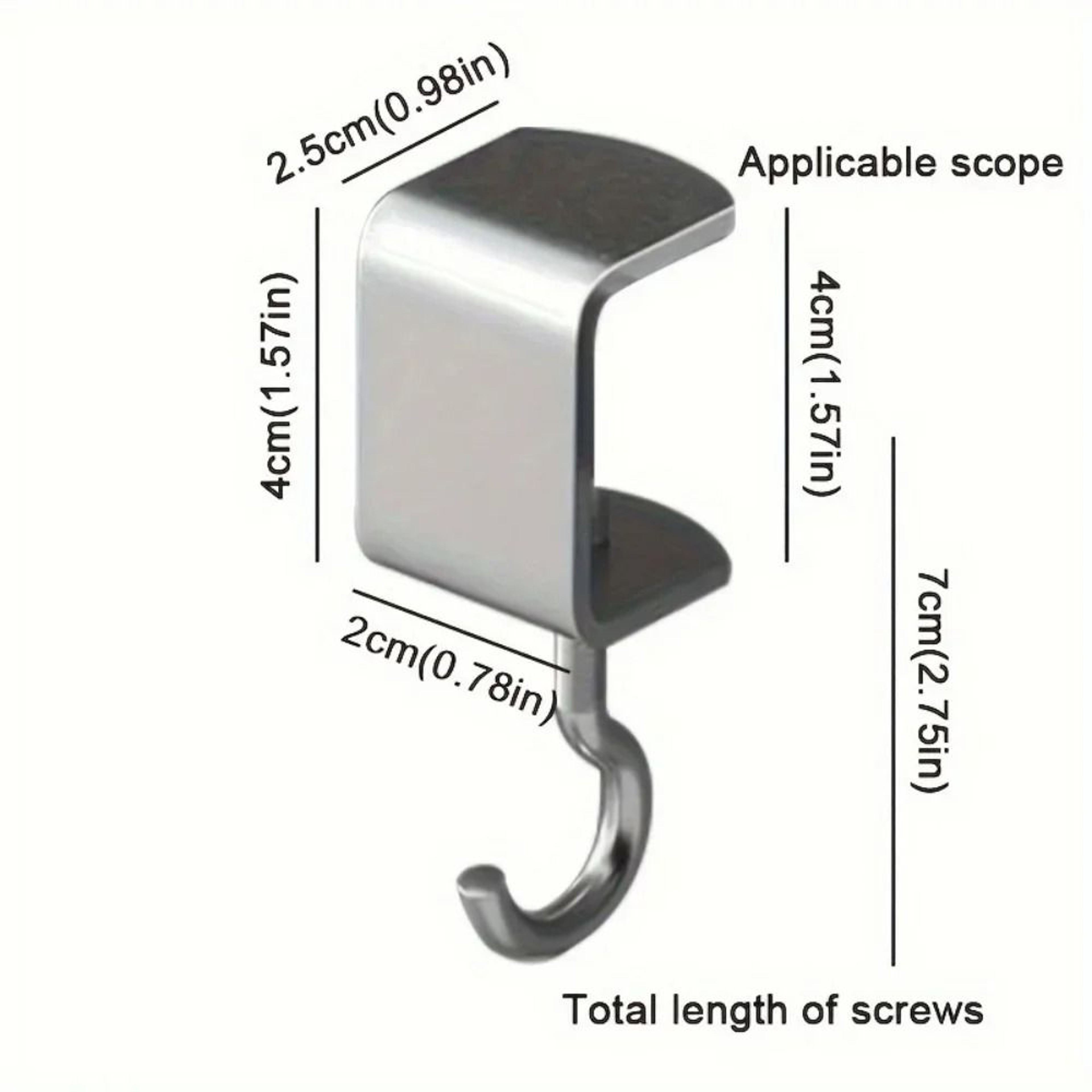 Desk Hook Hanger 360 Rotating Steel Under Desk Bag Hook 1