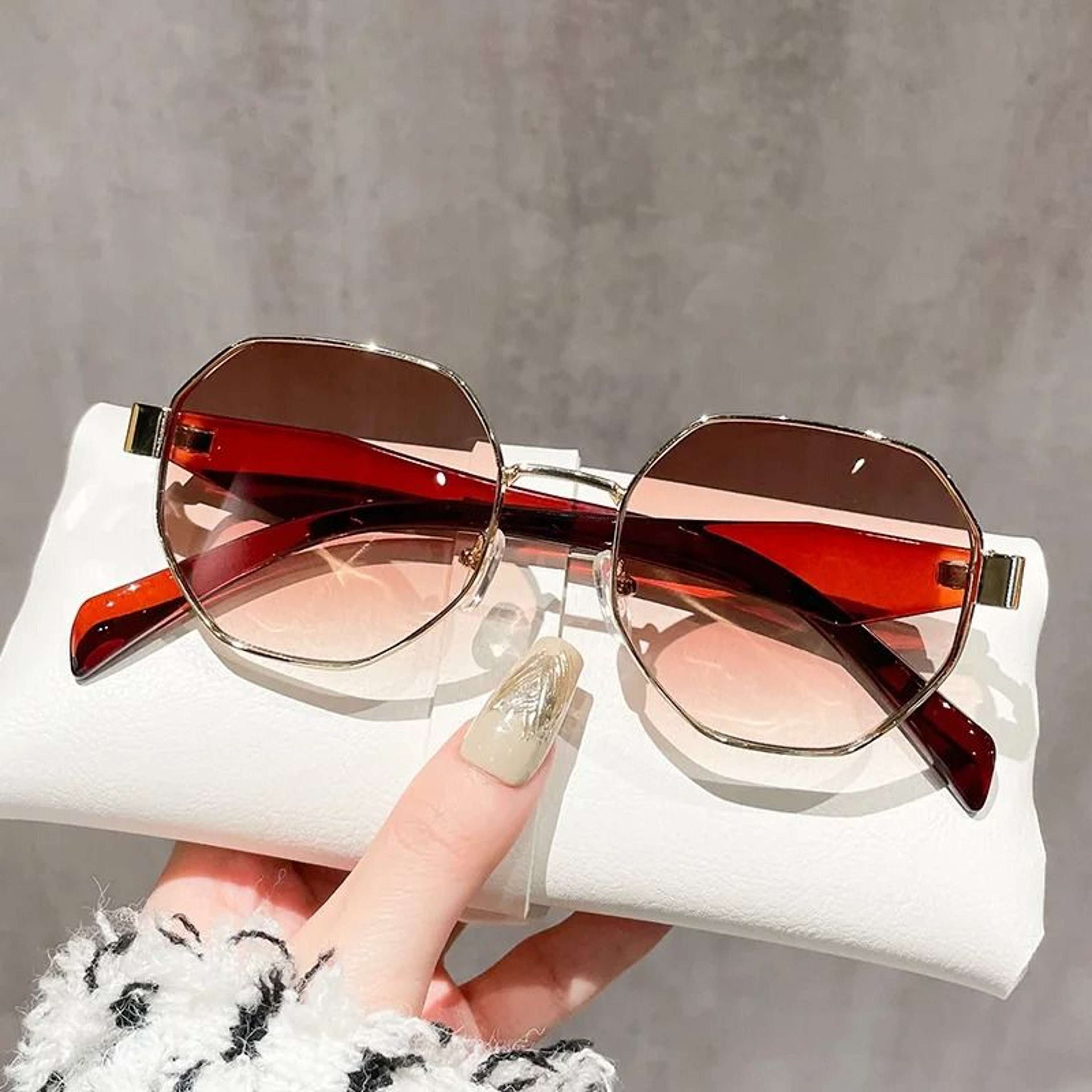 Polygon Sunglasses Retro Metal Frame UV400 Designer Unisex Shades 7