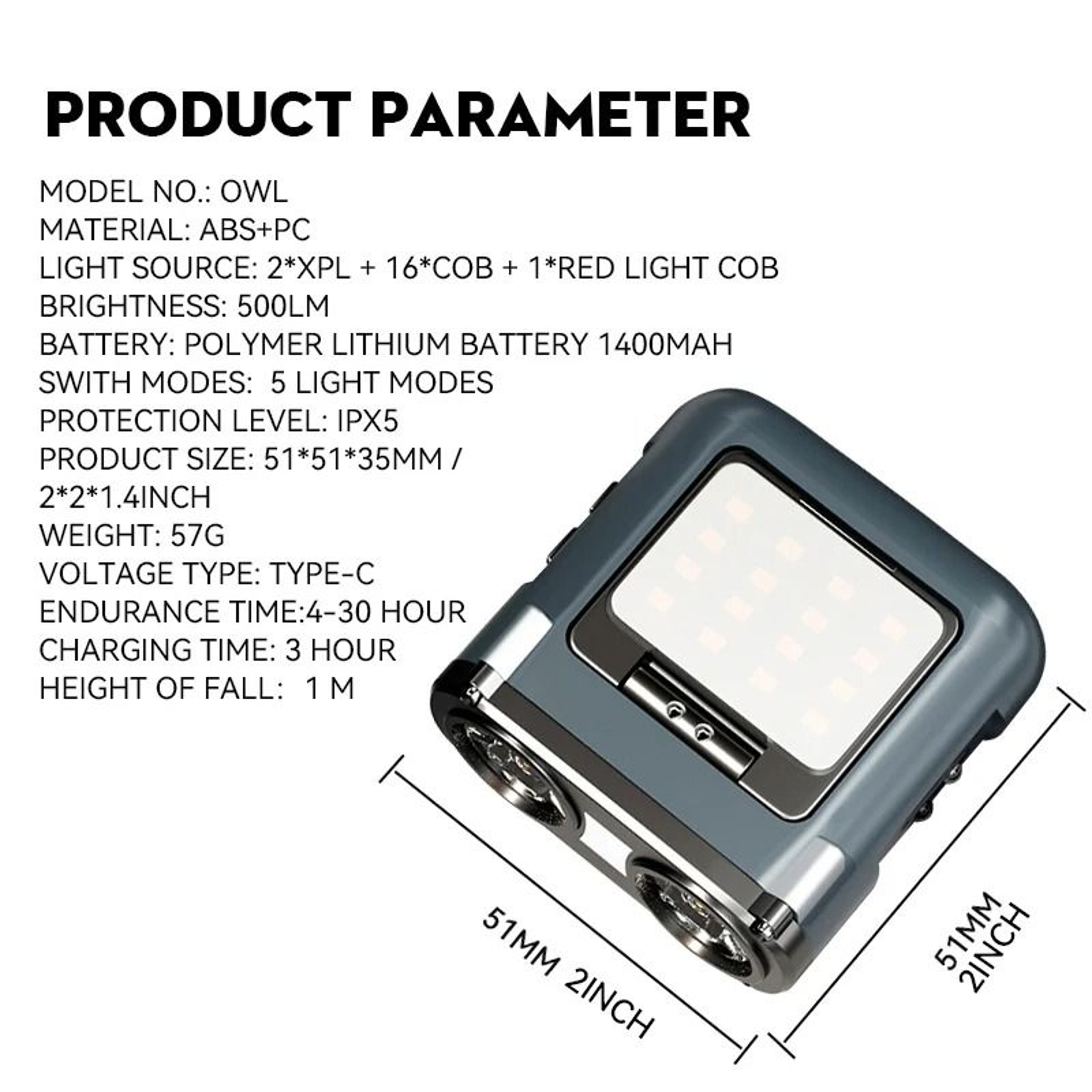 Warsun Rechargeable LED Headlamp With Rotating Beam And Type C Charging 4