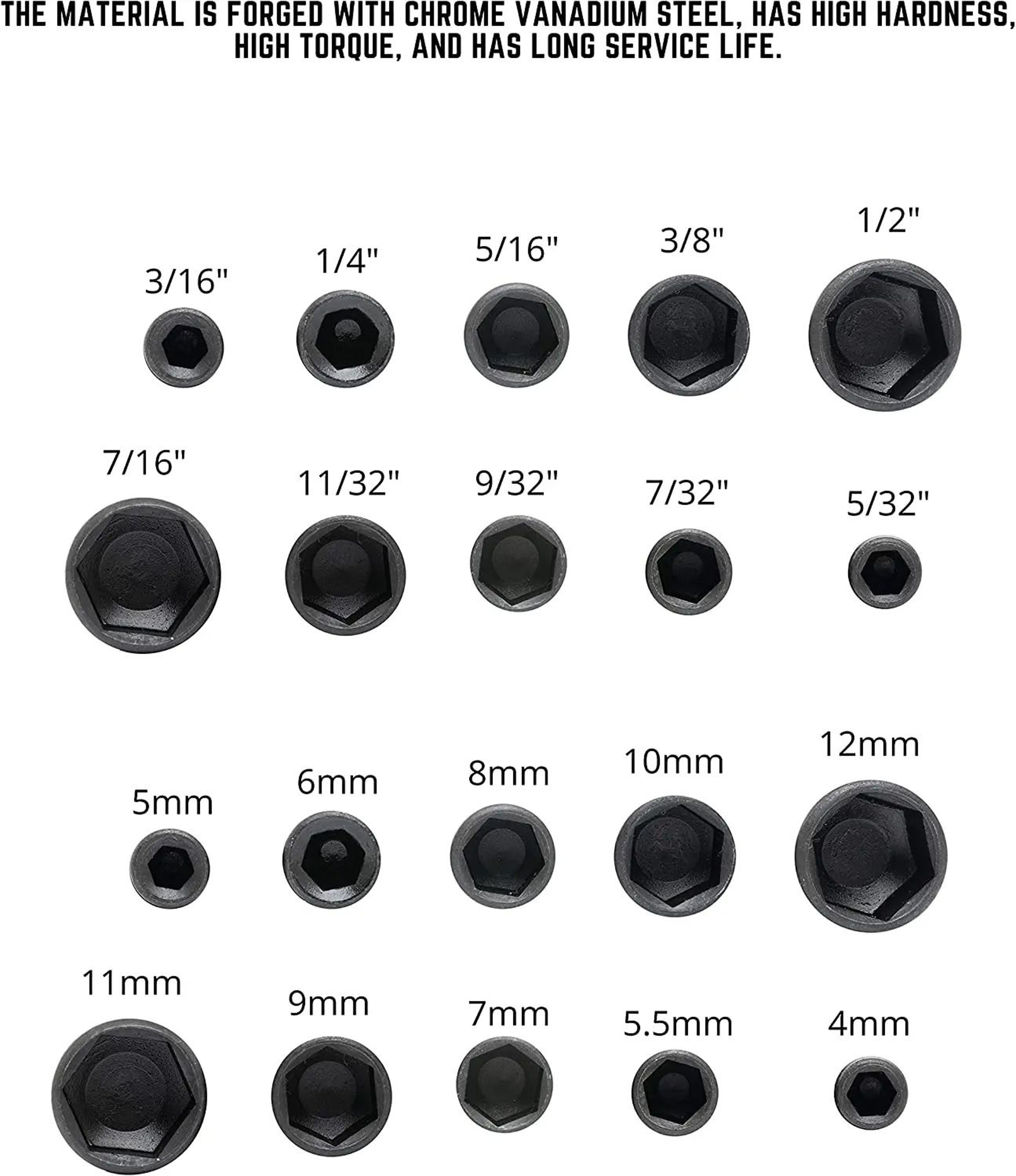 9 Piece Hex Socket Nut Driver Set Drill Bit Adapter Tool Kit 5