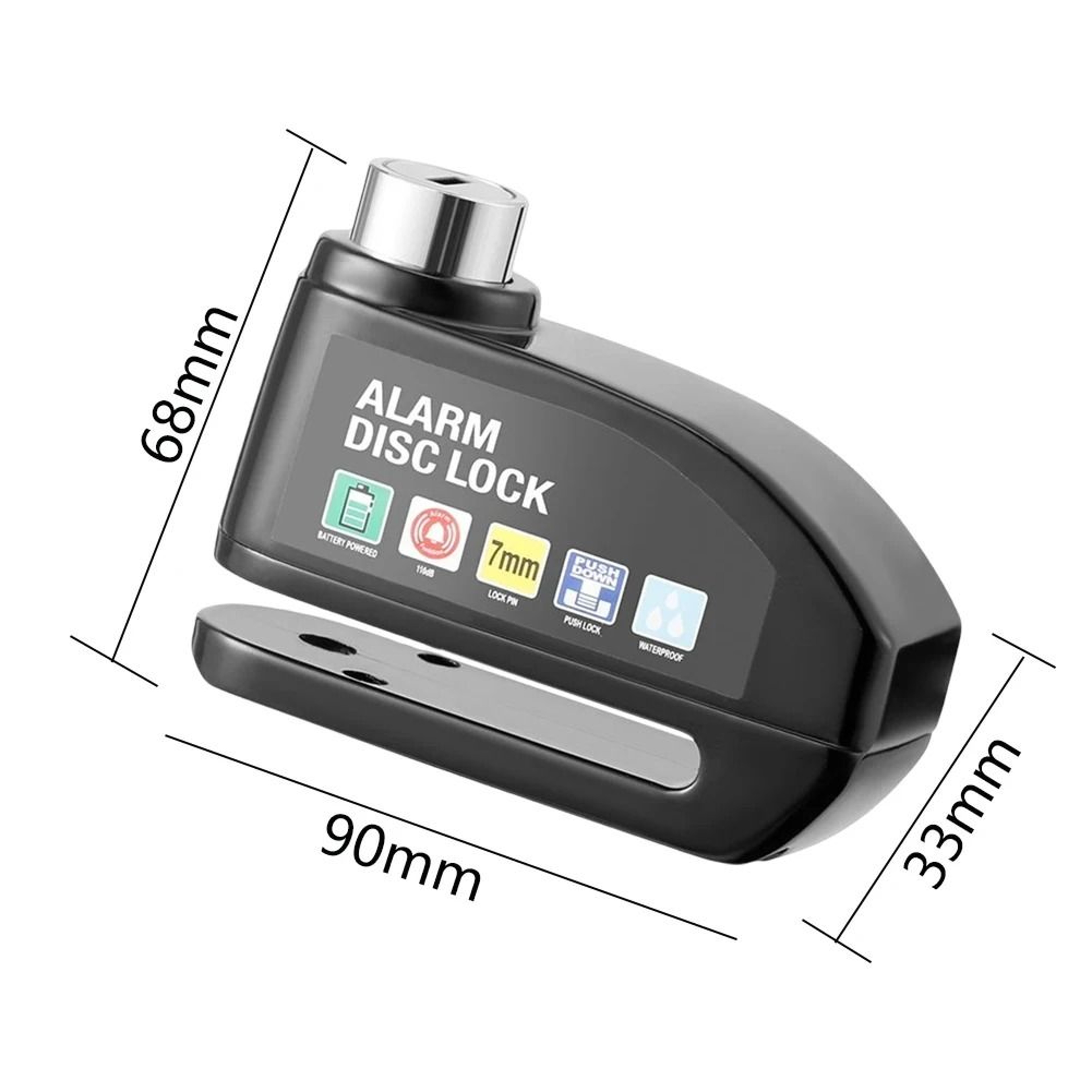 Motorcycle Disc Brake Lock With Alarm Waterproof Anti Theft Security Lock 4