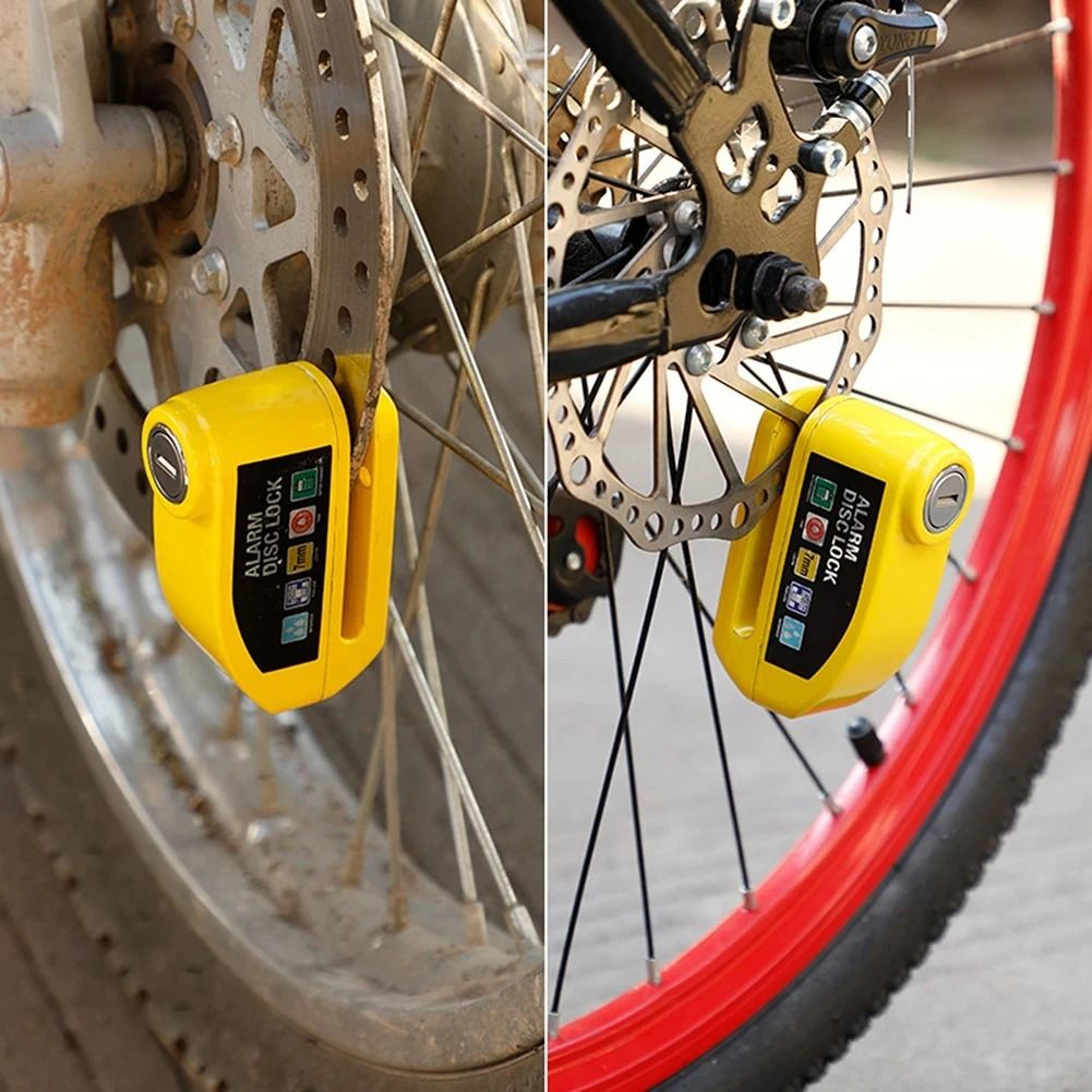 Motorcycle Disc Brake Lock With Alarm Waterproof Anti Theft Security Lock 8