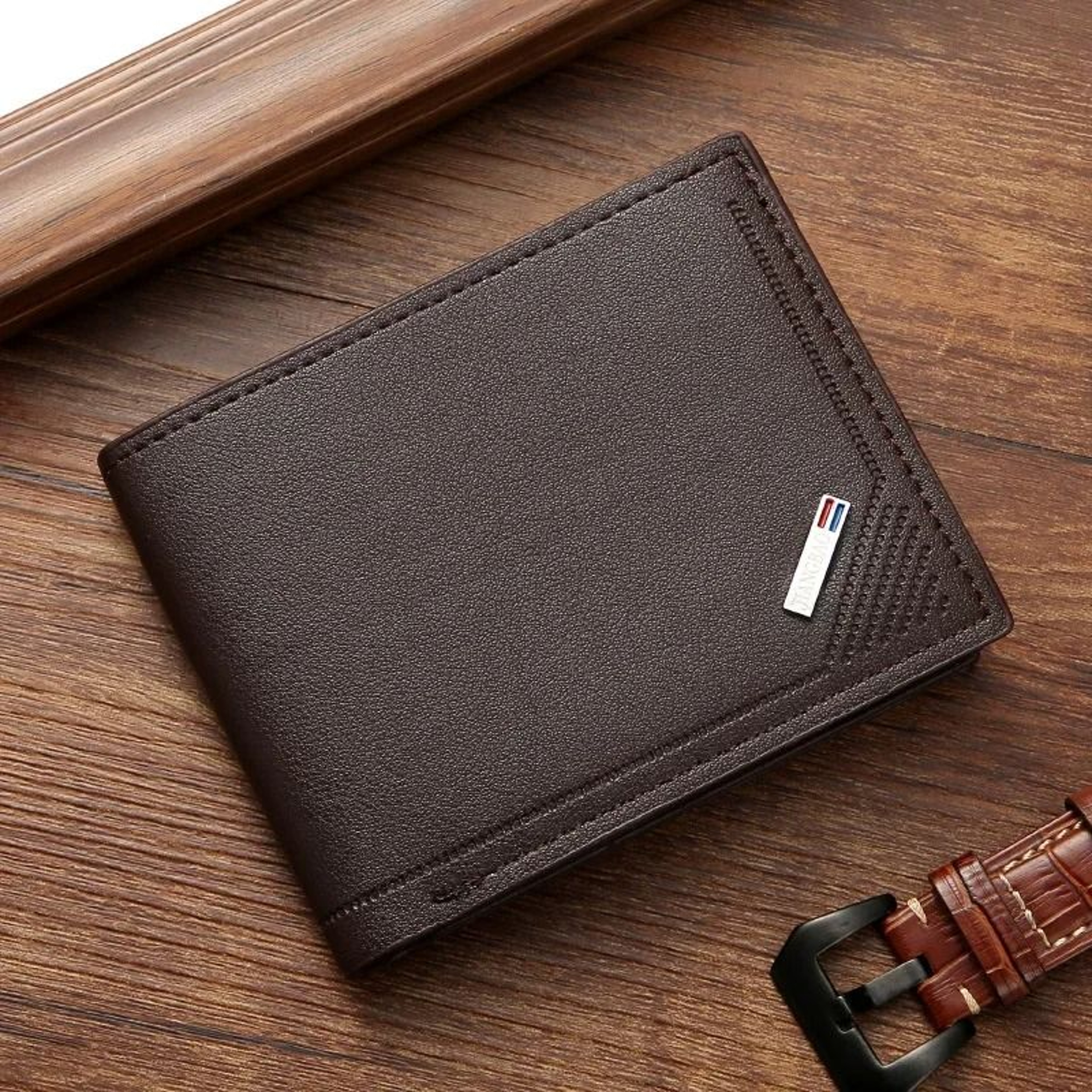 Mens Leather Wallet Compact Bifold With Coin Pocket And Card Slots 11
