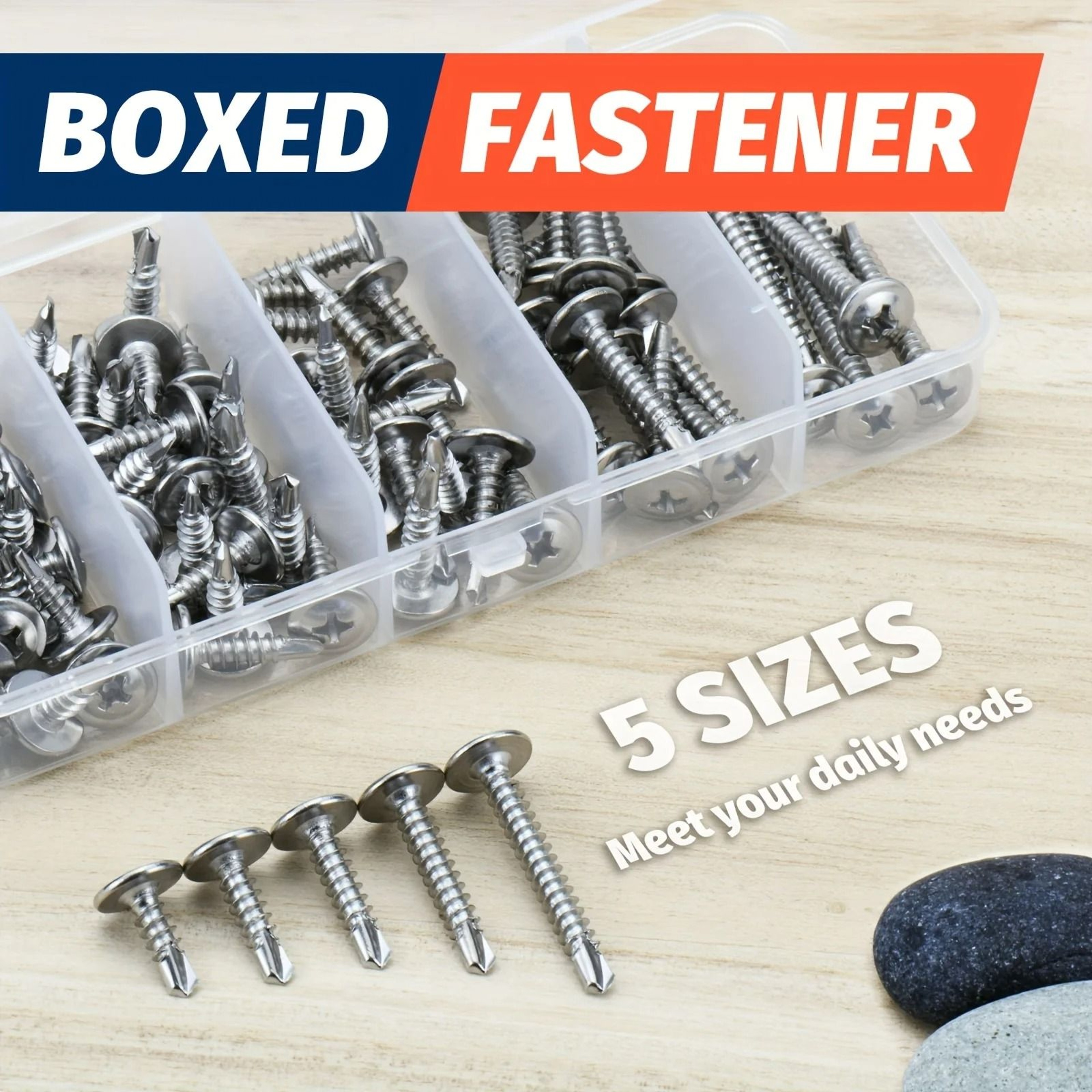 Self Tapping Stainless Steel Screws Assortment Kit Sheet Metal Self Drilling Screws Set 4
