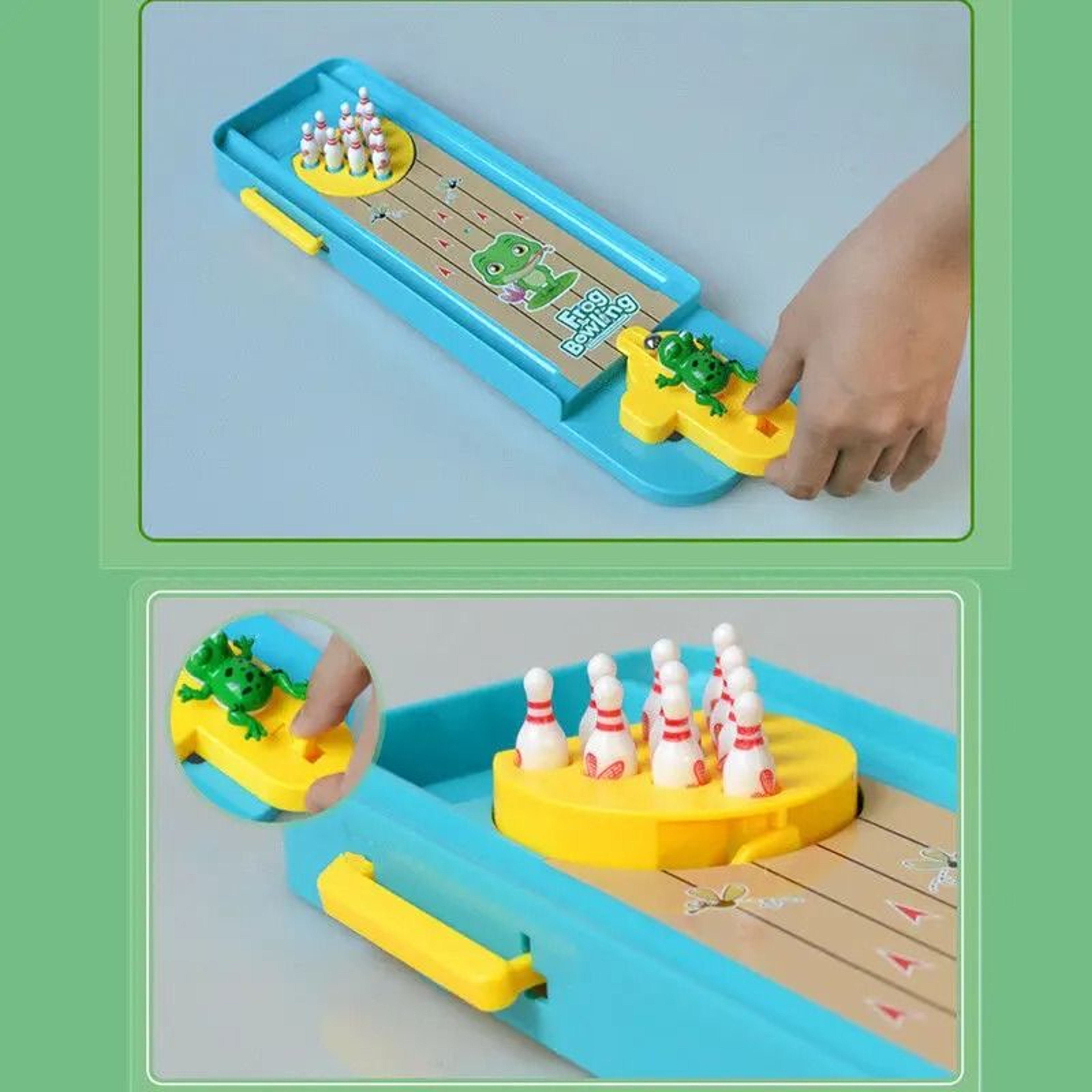 Mini Frog Bowling Game Interactive Desktop Toy For Kids And Family Play 3