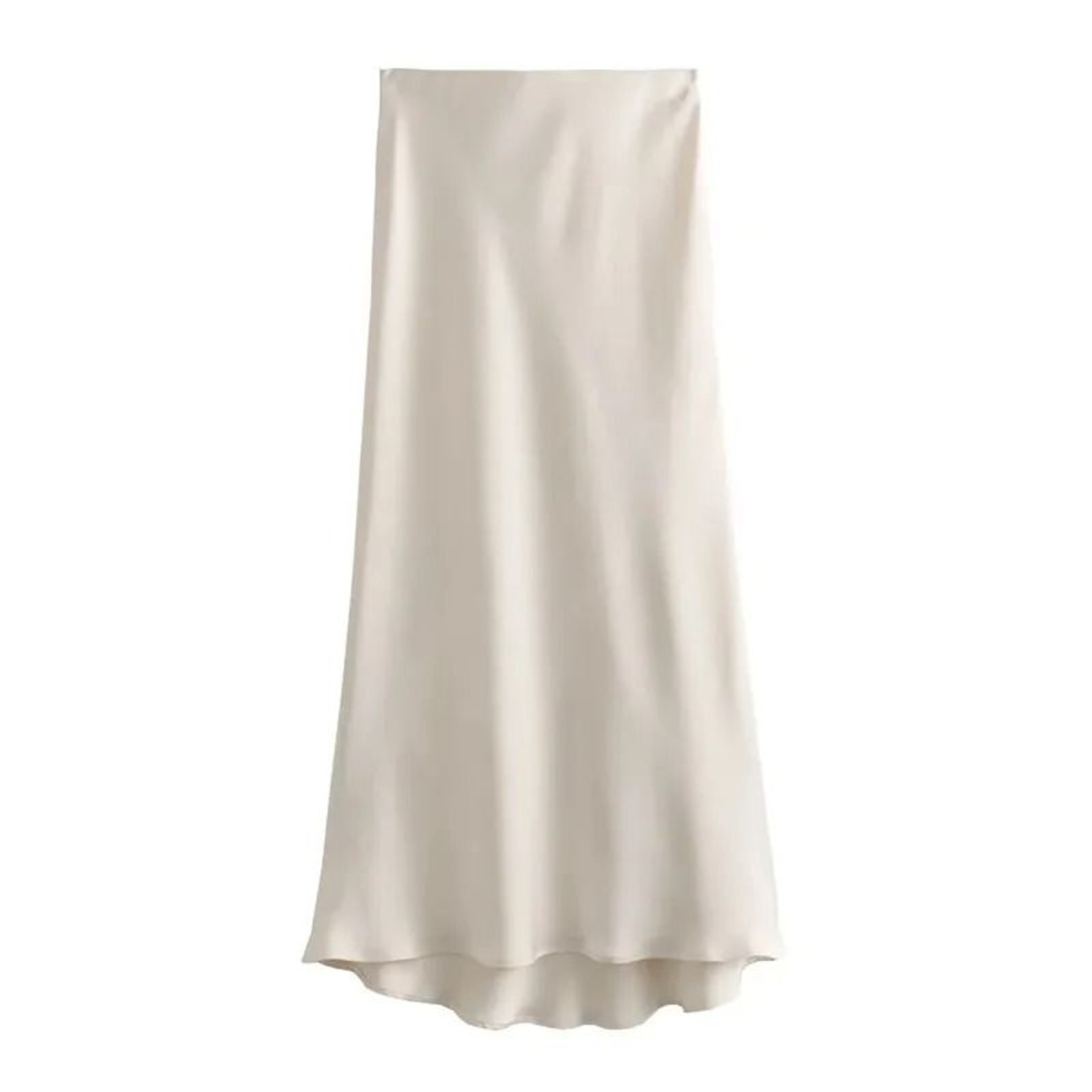 High Waist Satin Midi Skirt Elegant Black Summer Skirt For Women 2