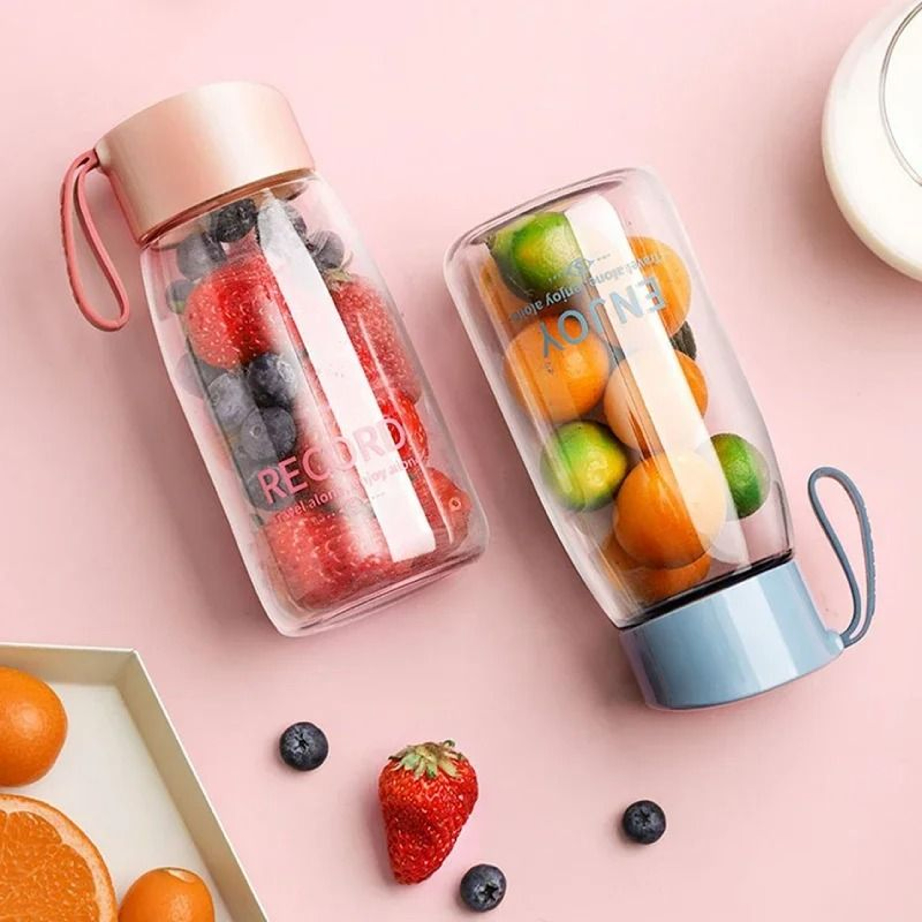 380ml Portable Transparent Water Bottle Lightweight Sports Student Cup 5