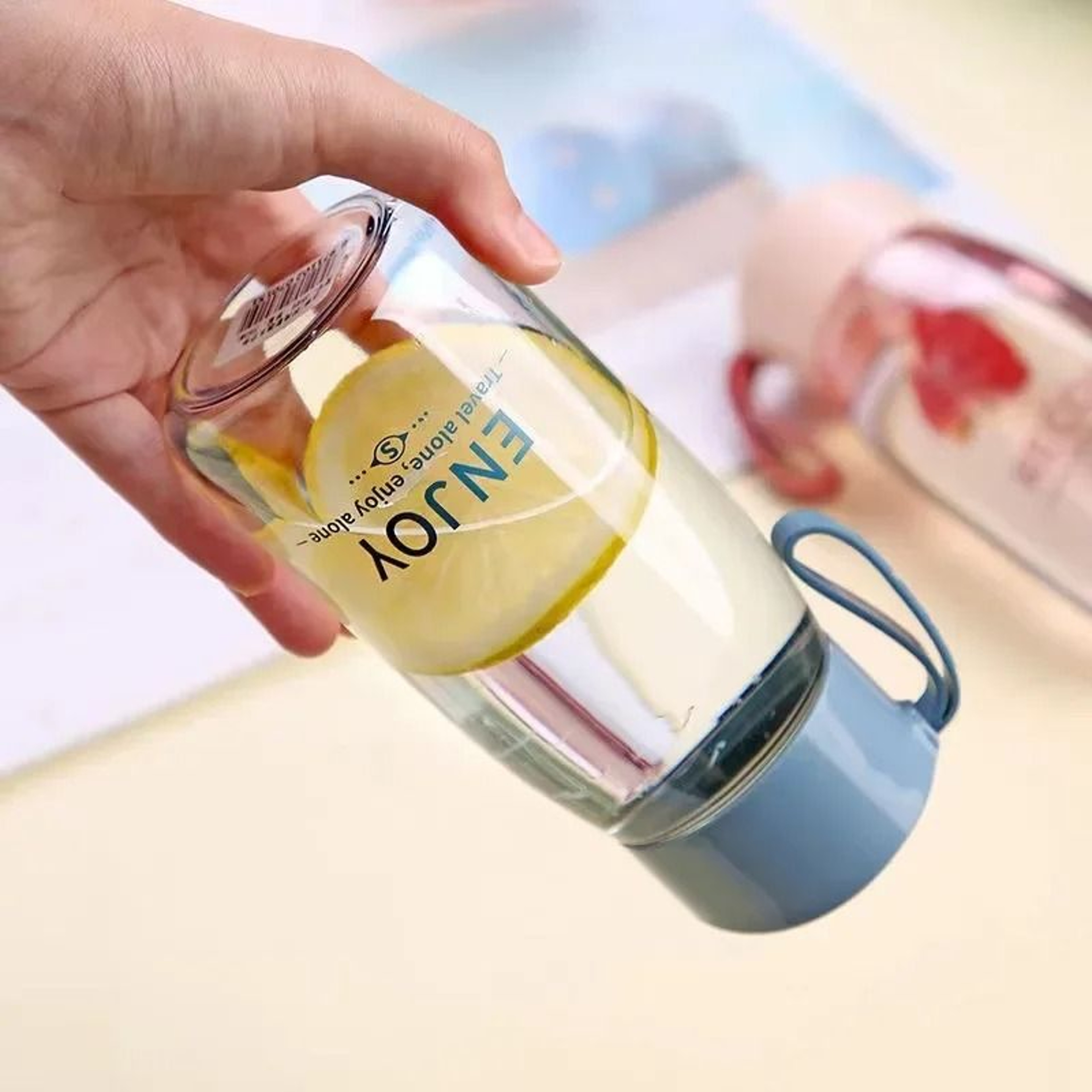 380ml Portable Transparent Water Bottle Lightweight Sports Student Cup 6