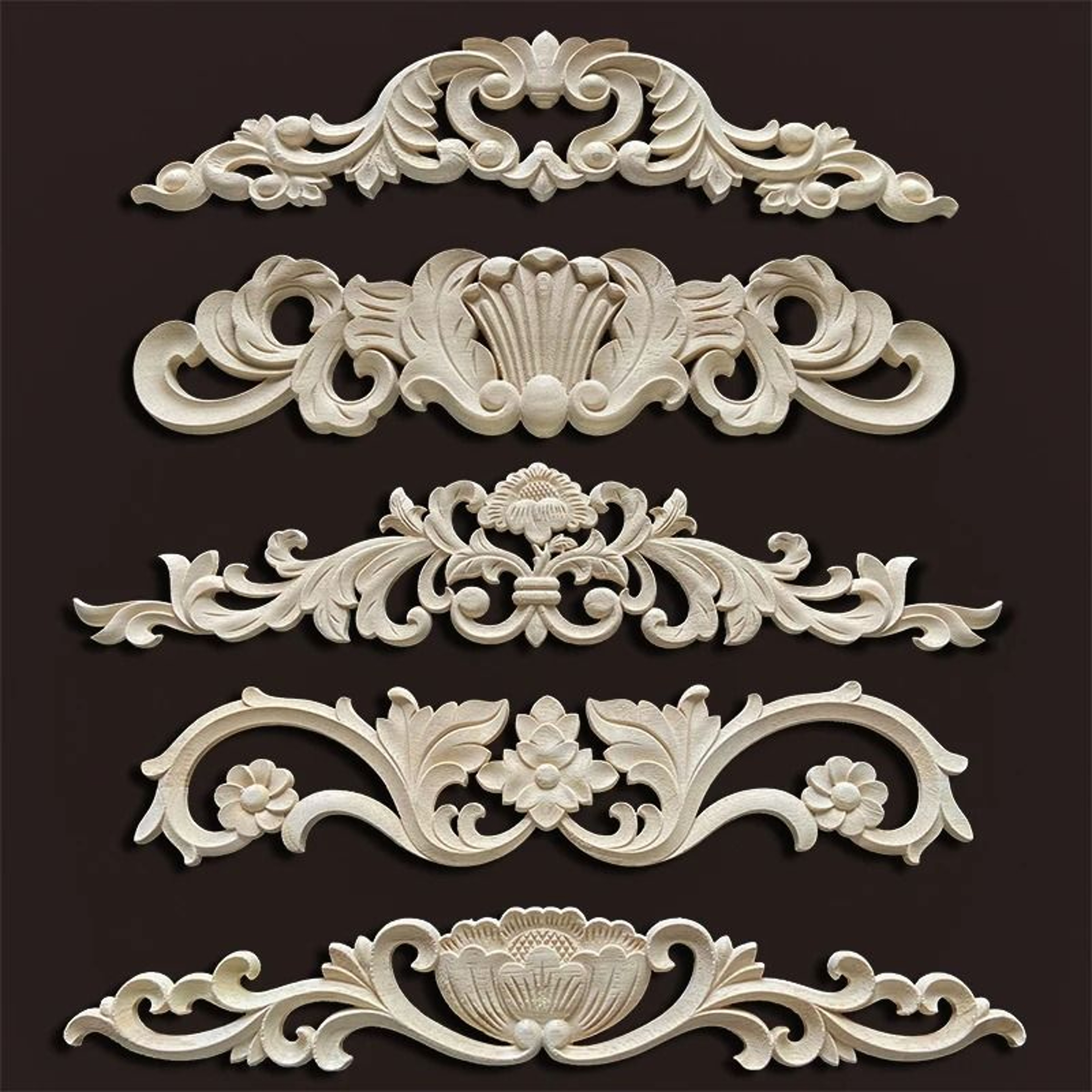 Vintage Carved Wood Appliques Decorative Wood Trim For Furniture And Home Decor 28