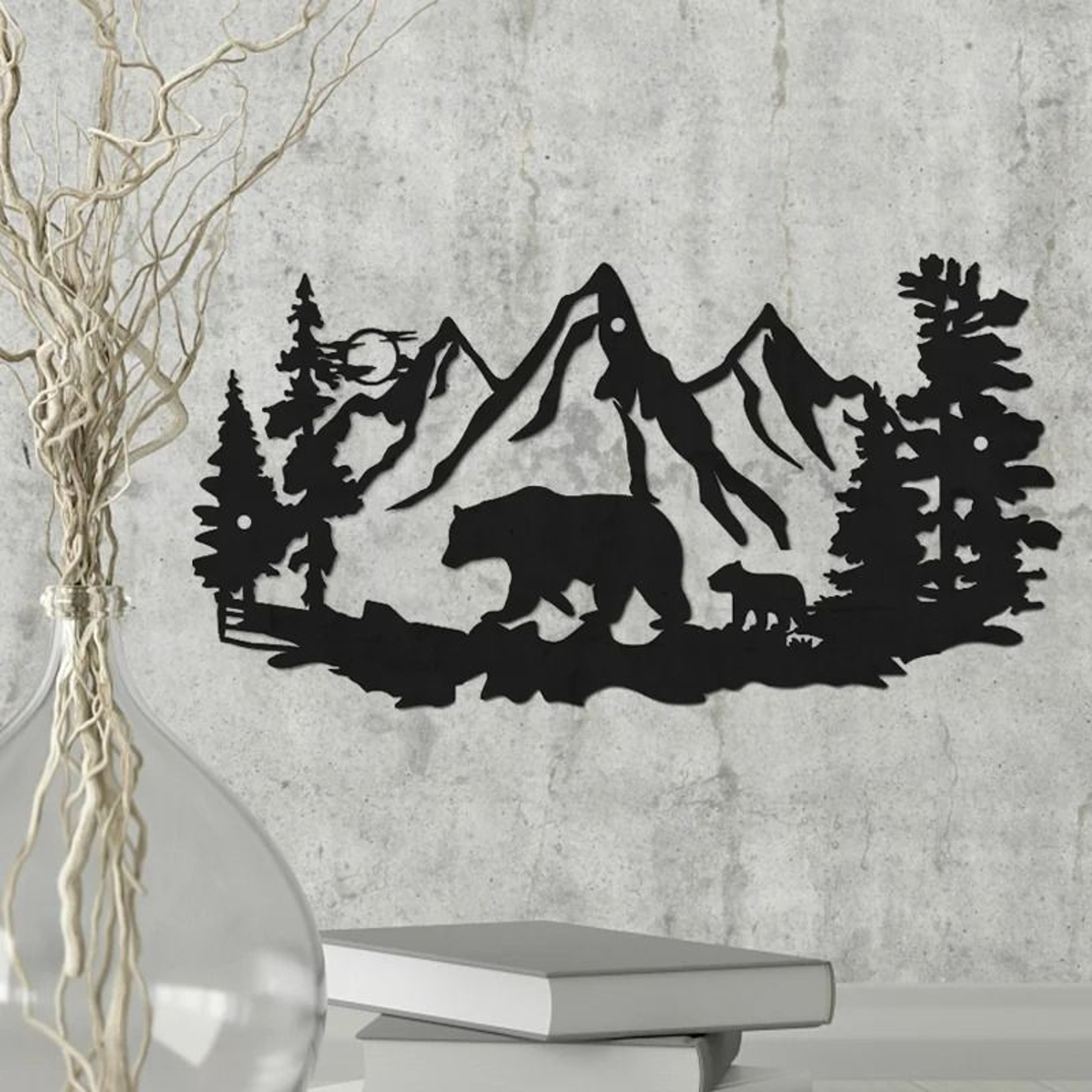 Rustic Bear Wall Decor Metal Cabin Wall Art For Lodge And Home 4