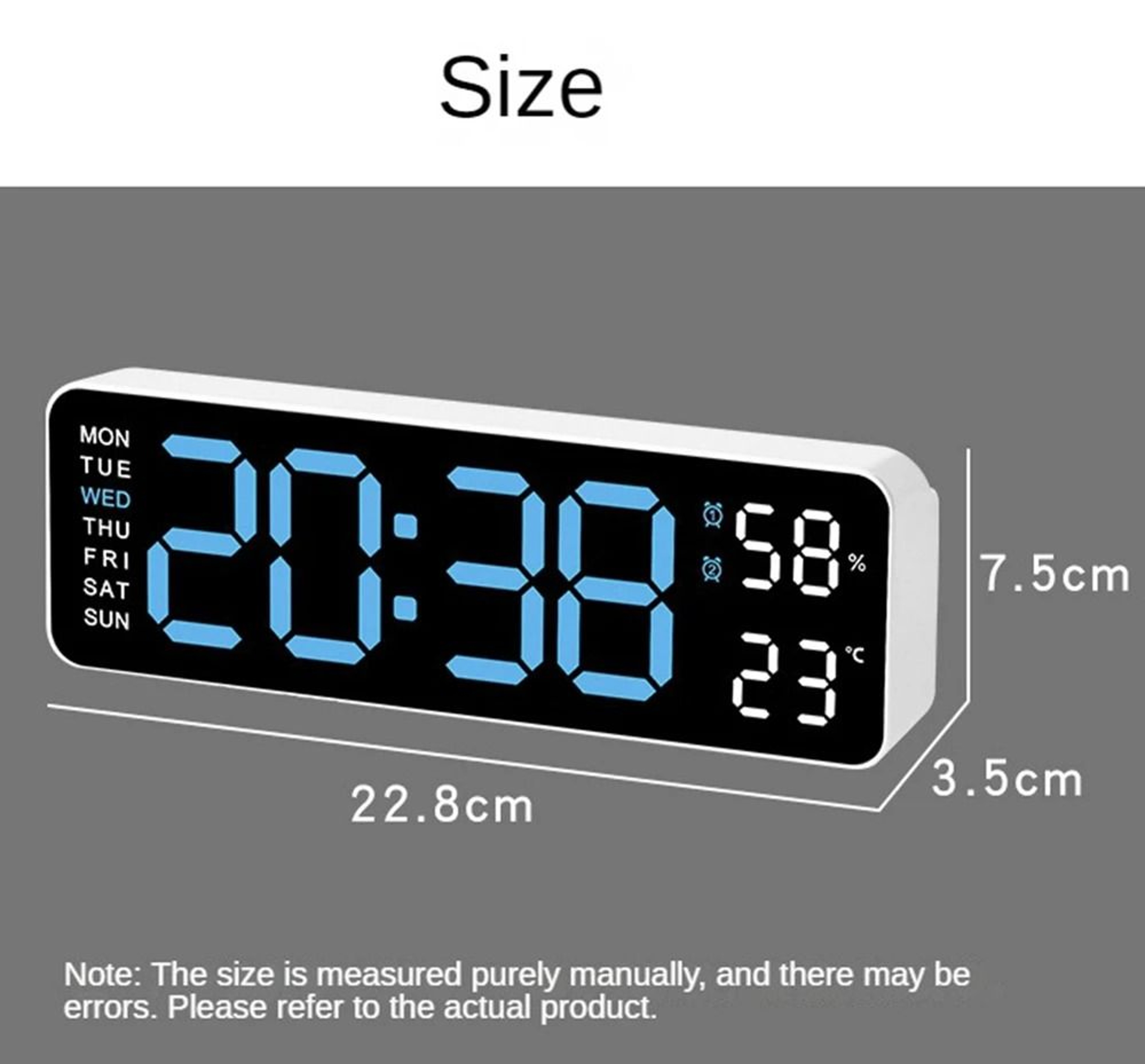Large Digital Wall Clock LED Display With Temperature Humidity And Week Calendar 4
