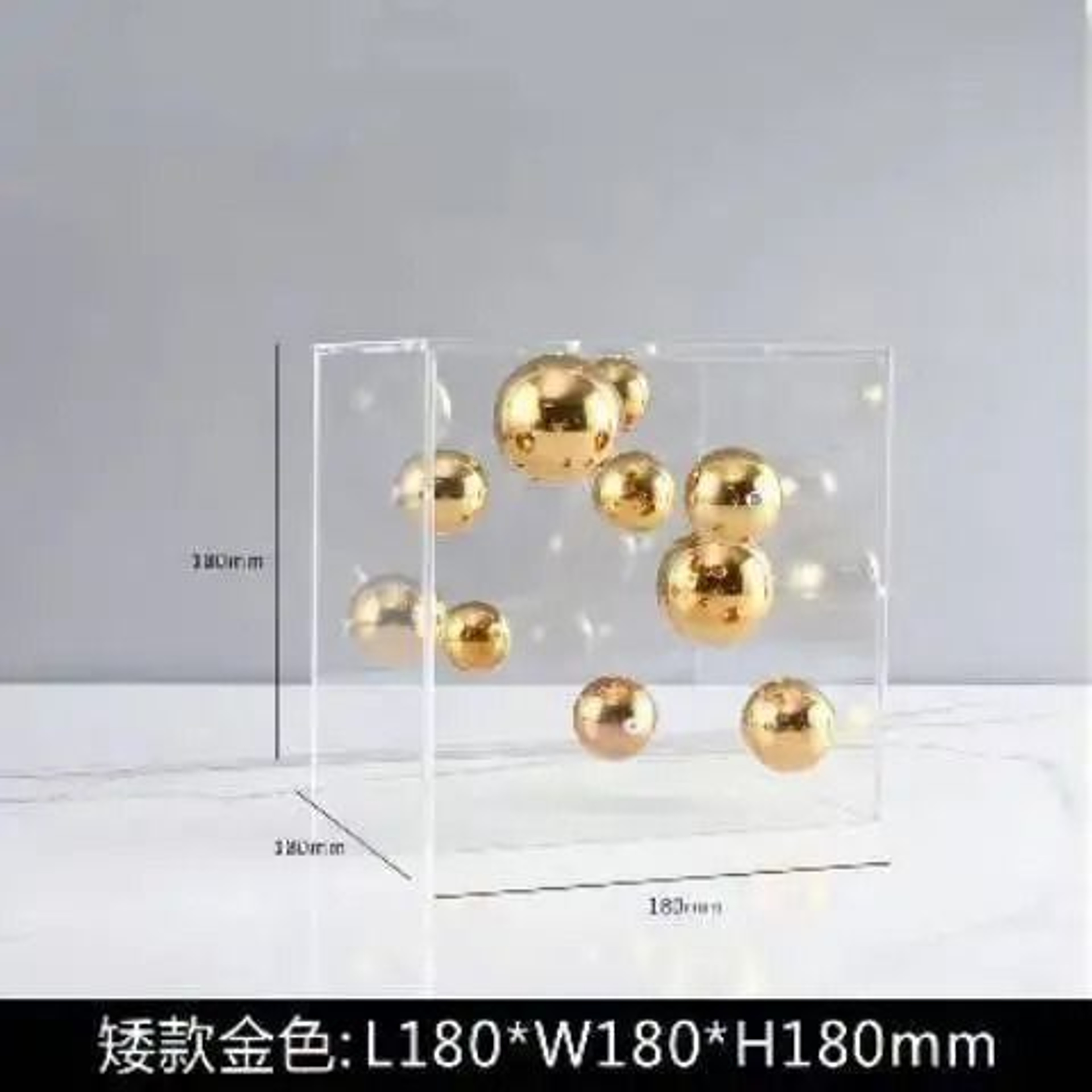 Clear Acrylic Square Display Box Decorative Sphere Cover Modern Home Decor 5
