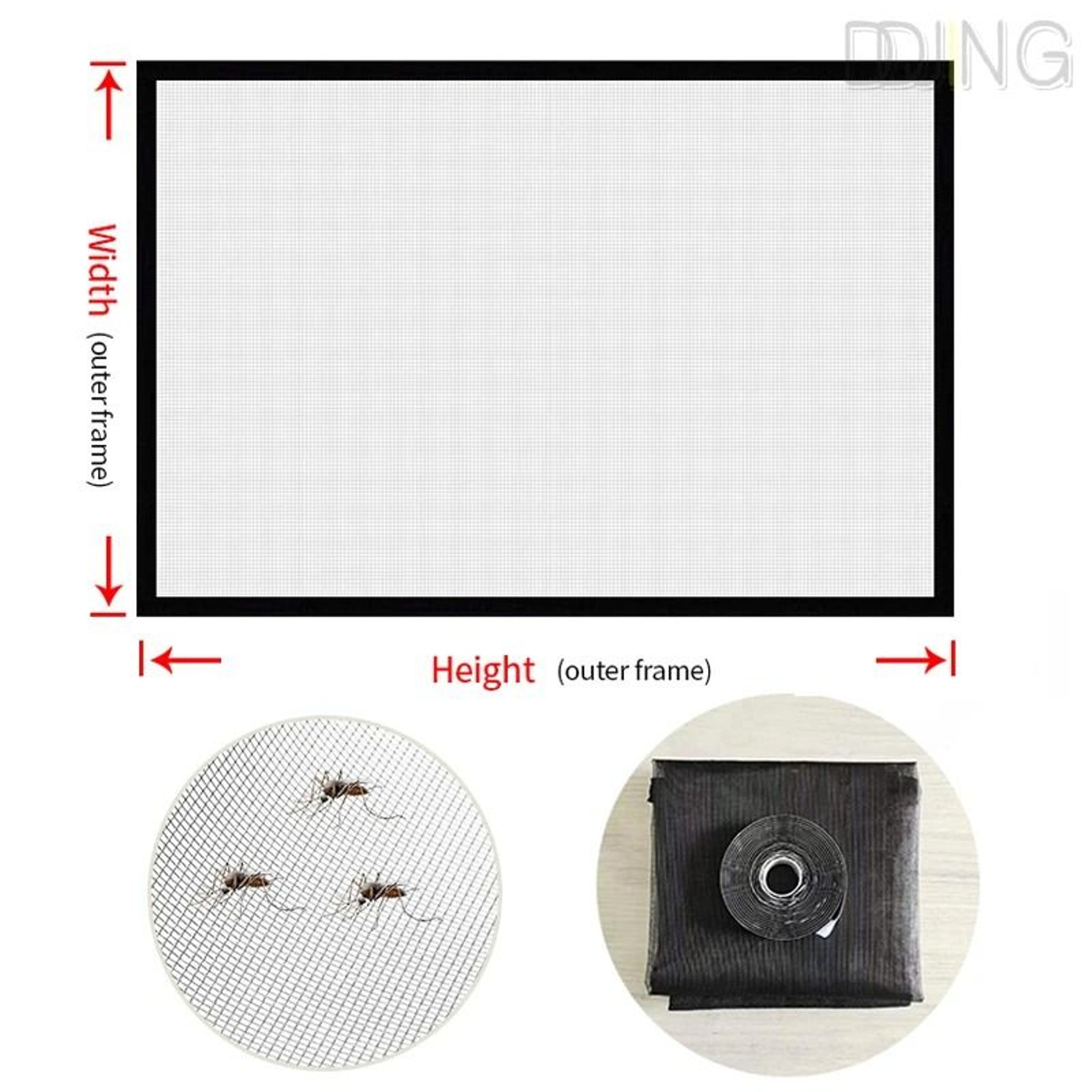 Self Adhesive Mosquito Net Curtain Window Insect Screen Mesh 6