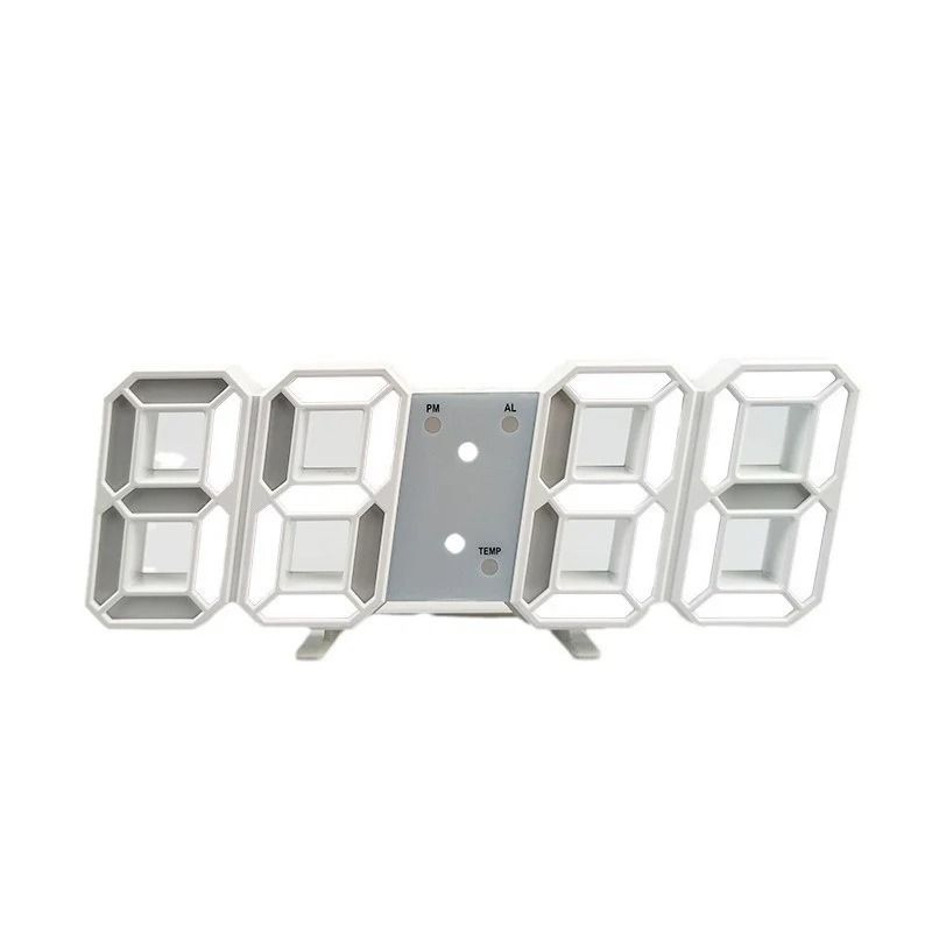 3D LED Digital Alarm Clock Voice Activated Luminous Desk Clock Silent Modern Display 2