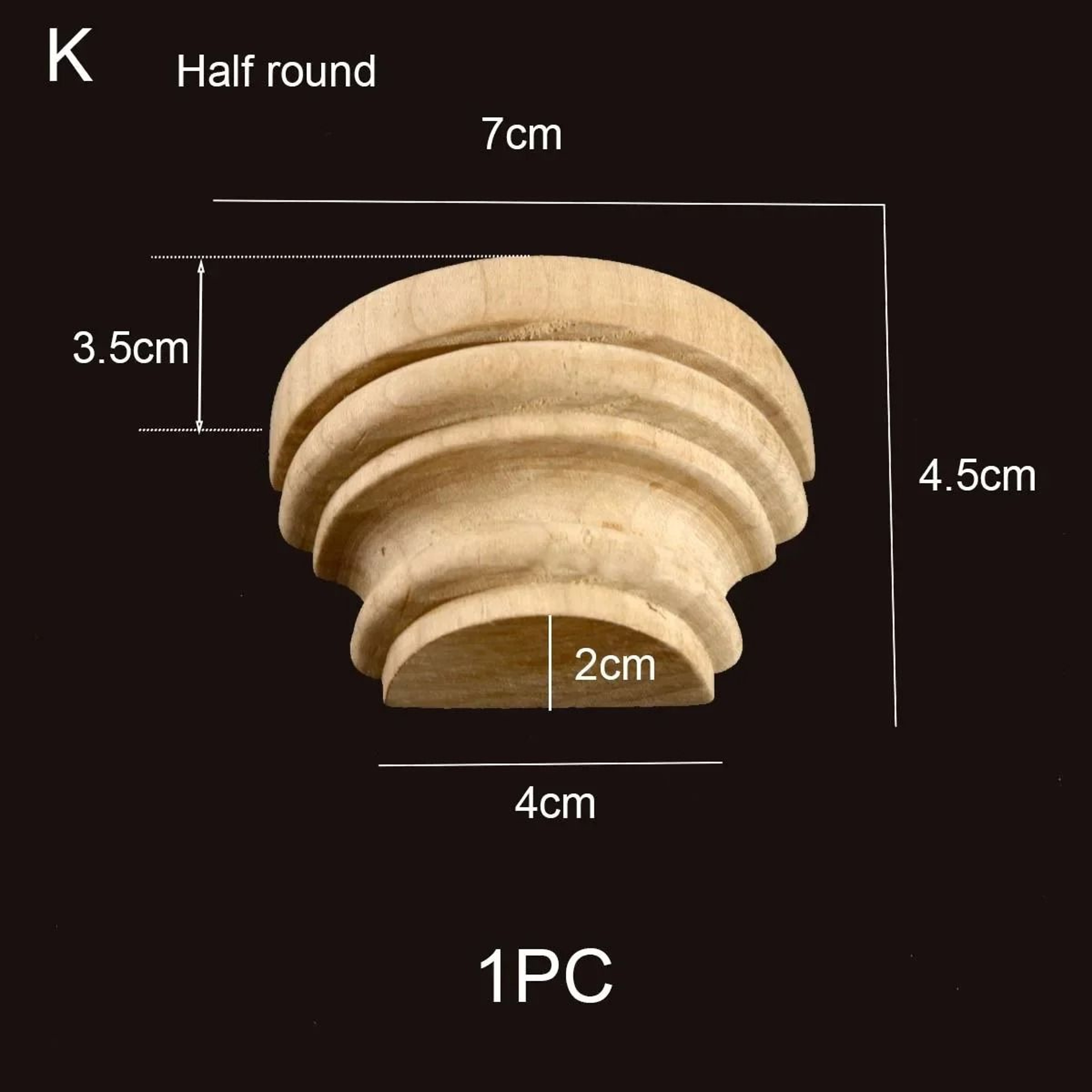 Half Round Wood Column Cap Roman Carved Applique For Furniture Decor 17