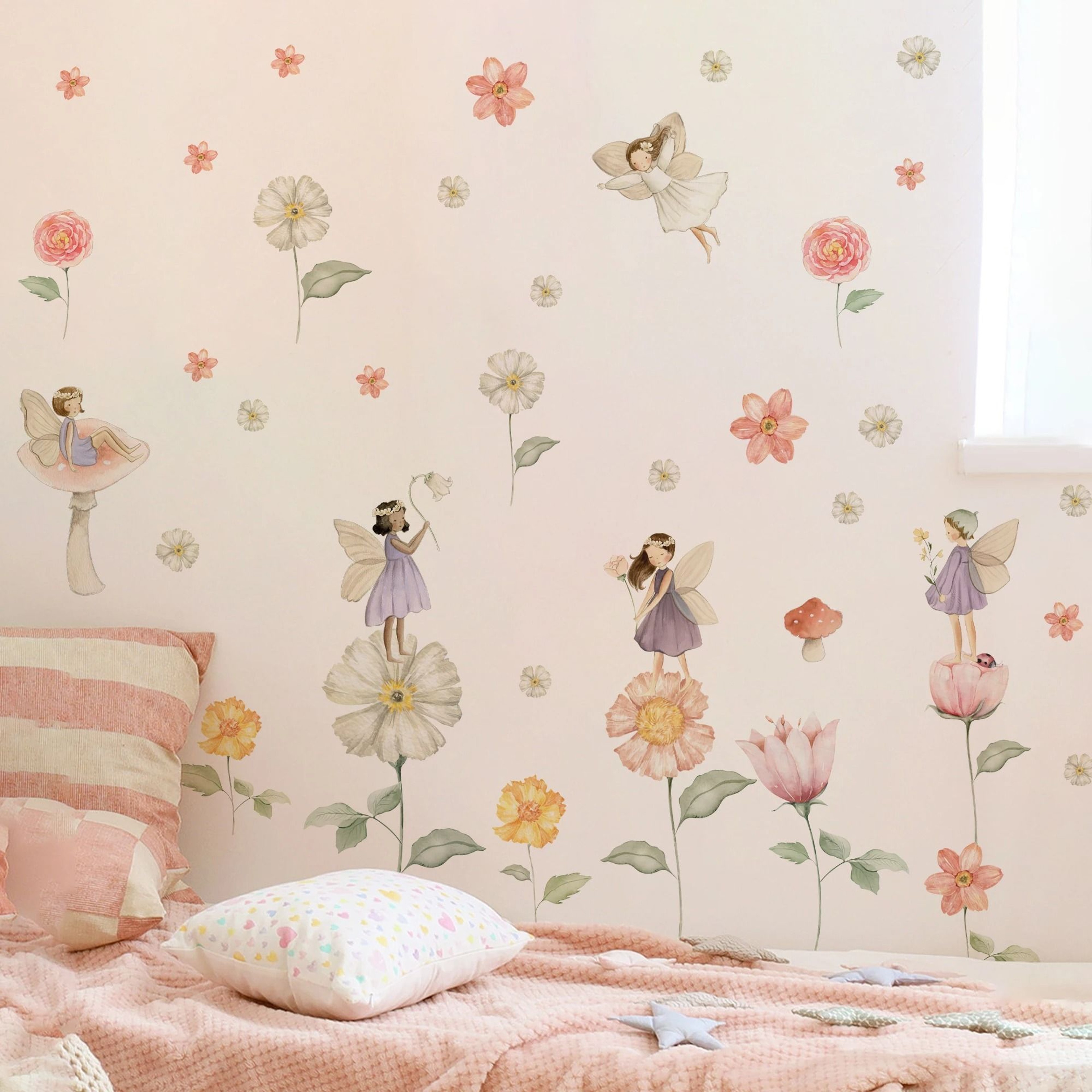 Watercolor Unicorn Wall Stickers Rainbow Kids Room Nursery Wall Decor 8