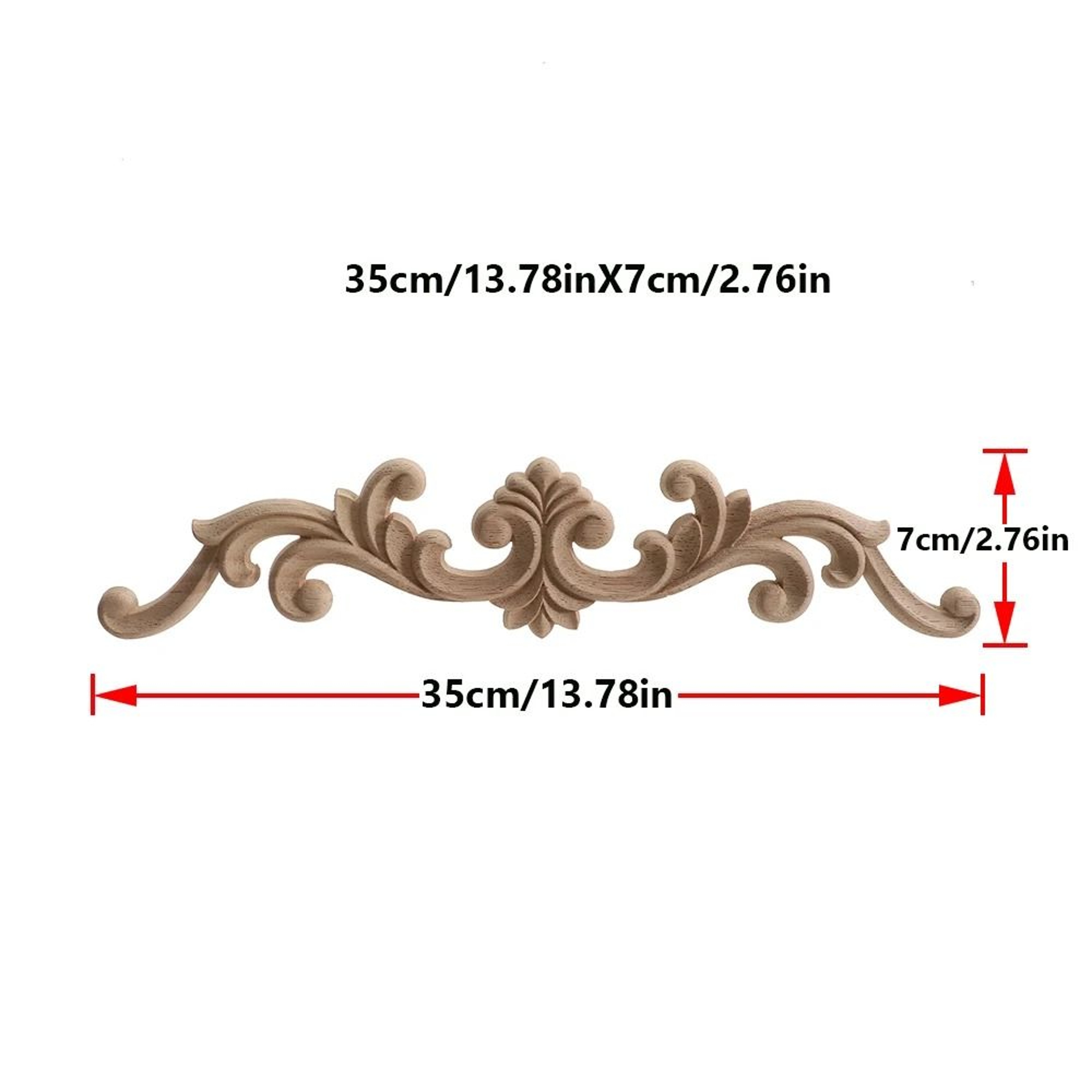 2 Piece Carved Wooden Rose Applique Furniture Decorative Trim Set 12