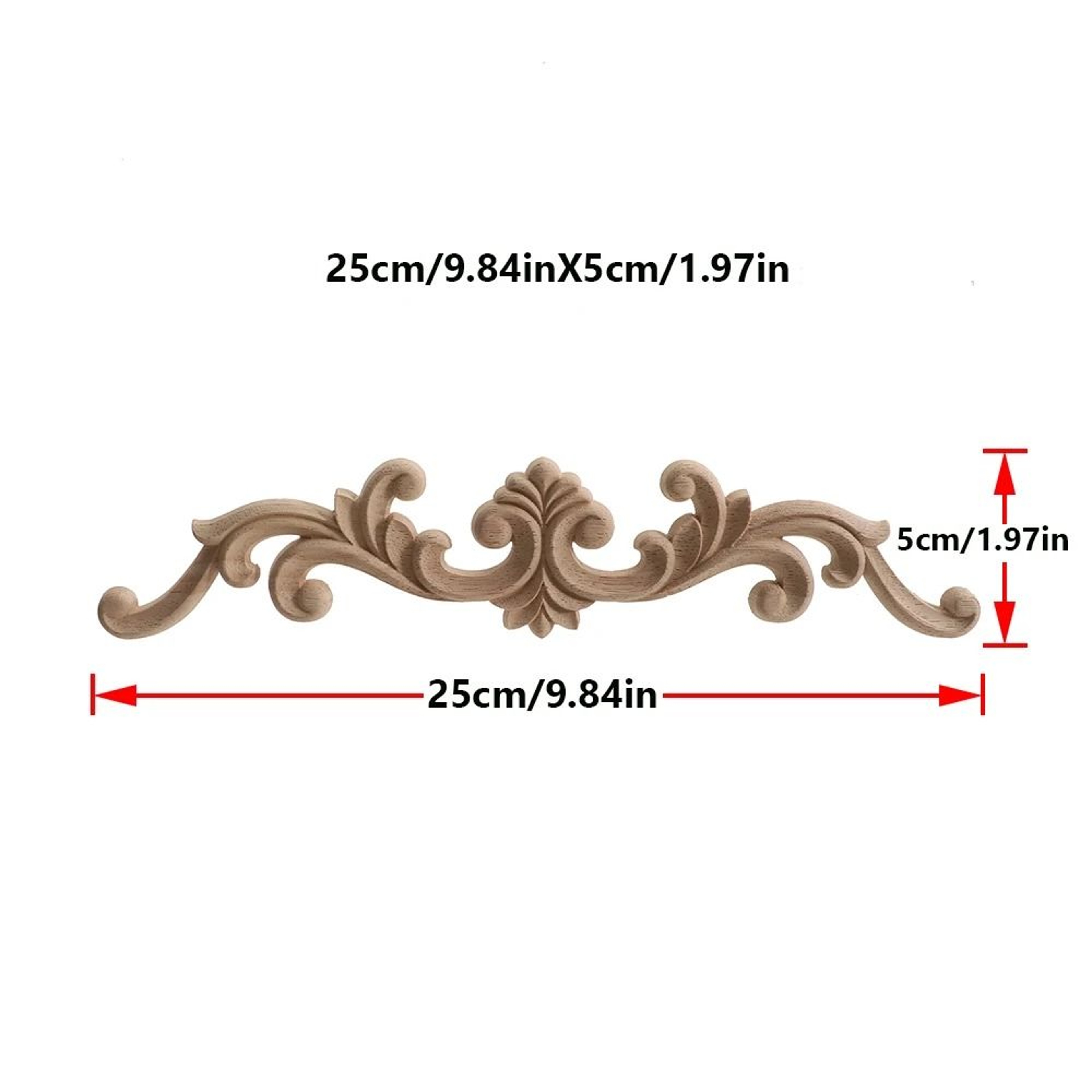 2 Piece Carved Wooden Rose Applique Furniture Decorative Trim Set 14