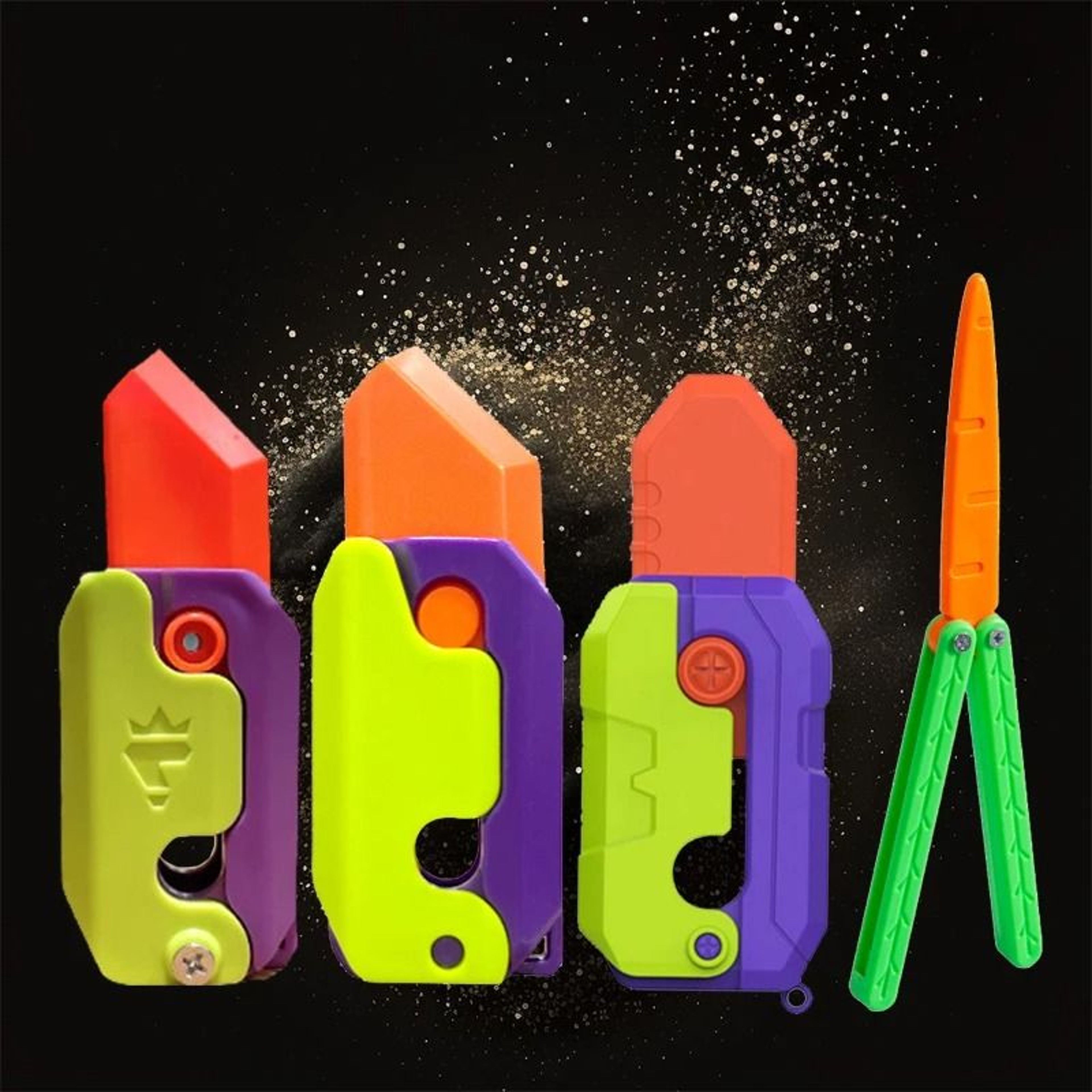 Carrot Fidget Toy 3D Printed Butterfly Style Stress Relief Gadget For Fun Desk Play 7
