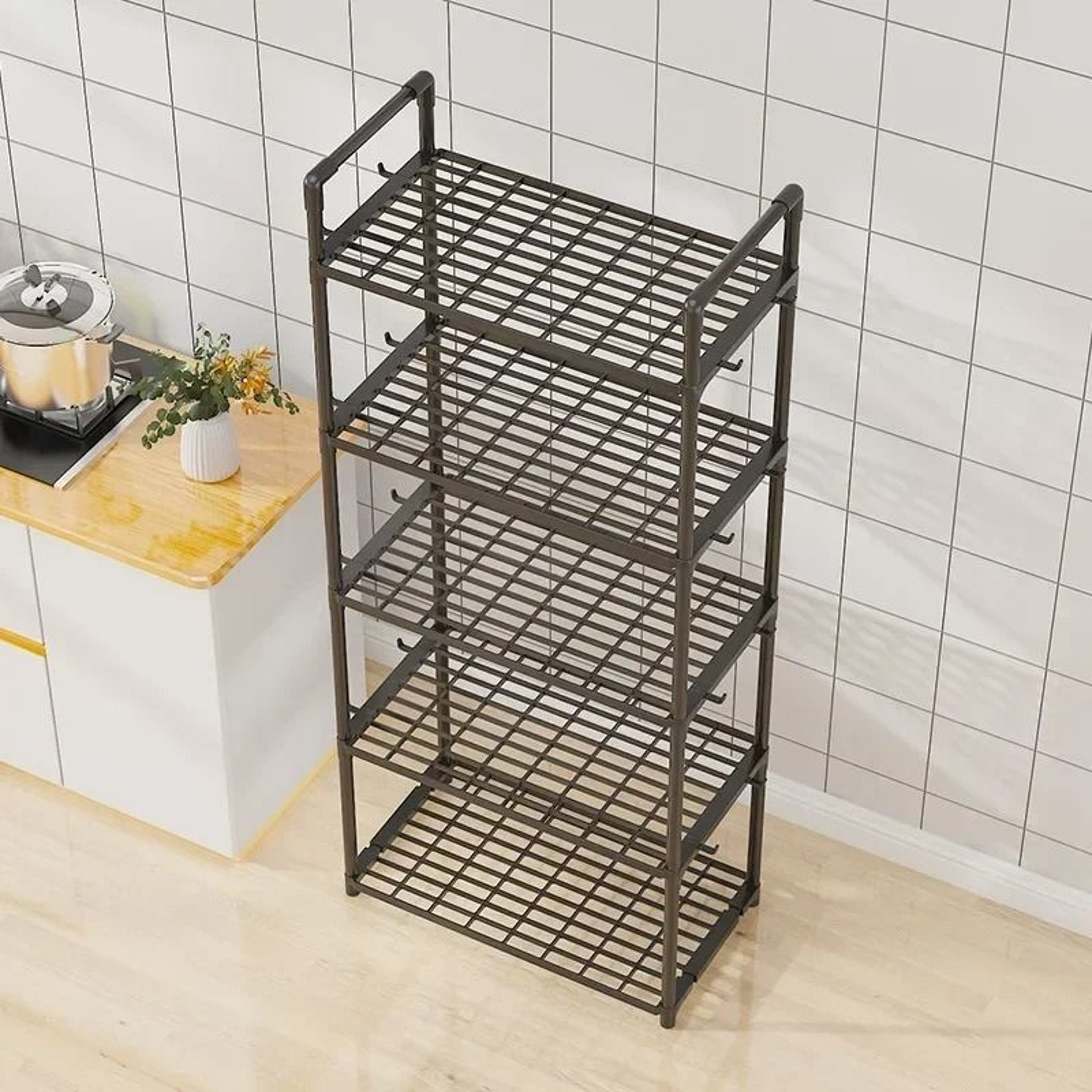 Multilayer Kitchen Storage Shelf Microwave Oven Rack Organizer 5