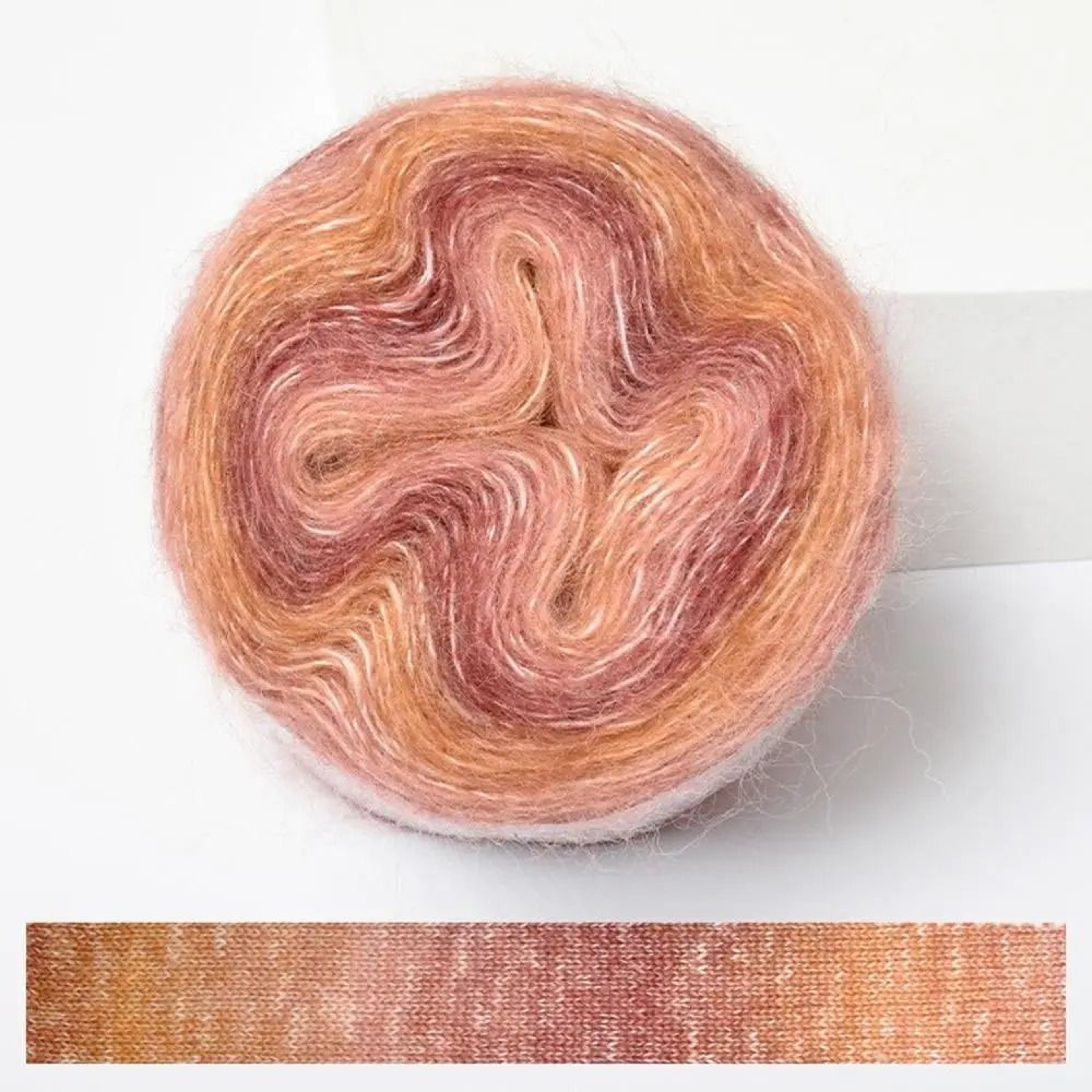 Rainbow Gradient Cake Yarn Cotton Blend Soft Crochet Lace Yarn 6