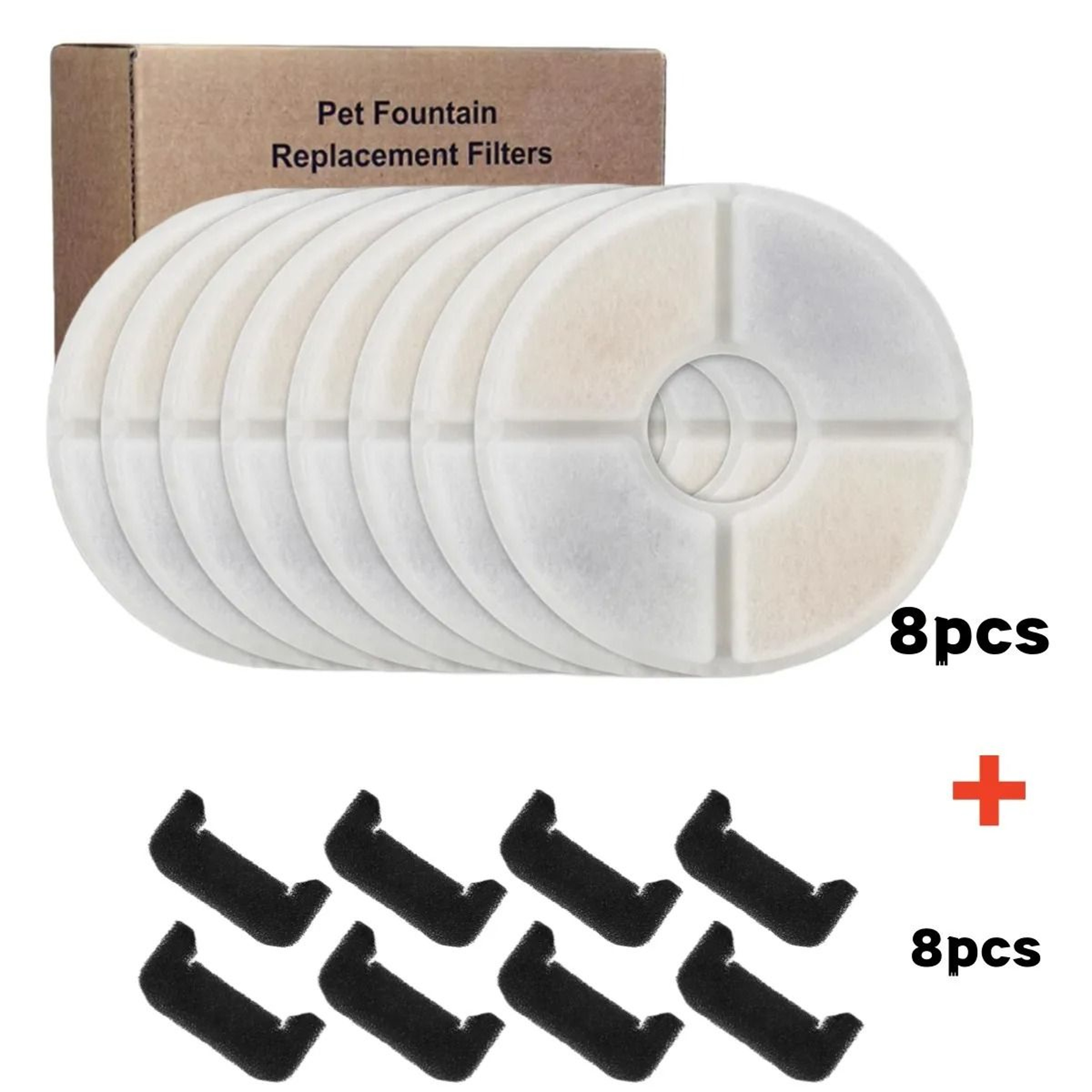 Activated Carbon Cat Water Fountain Filter Set For Round Flower Pet Drinking Fountains 2