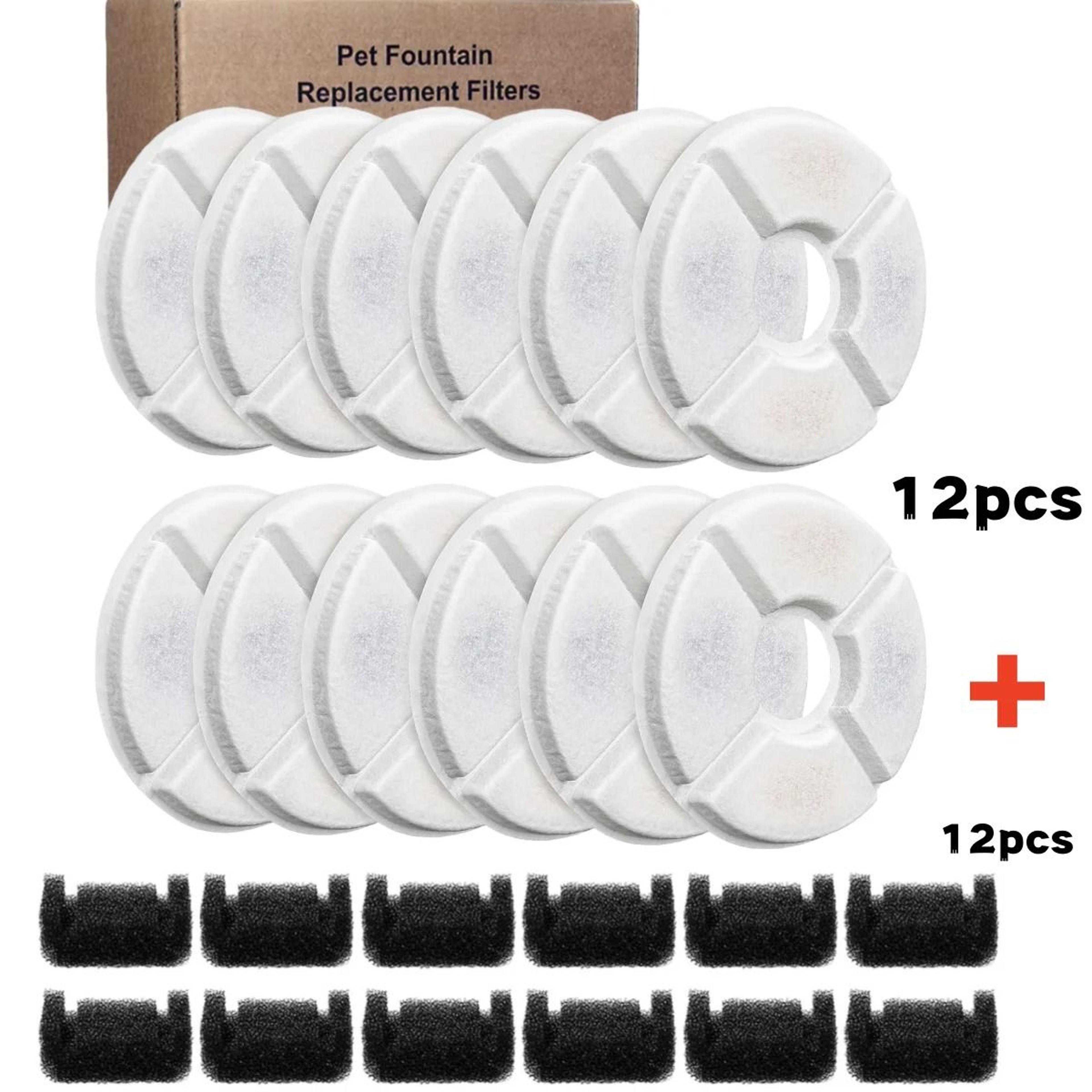 Activated Carbon Cat Water Fountain Filter Set For Round Flower Pet Drinking Fountains 3