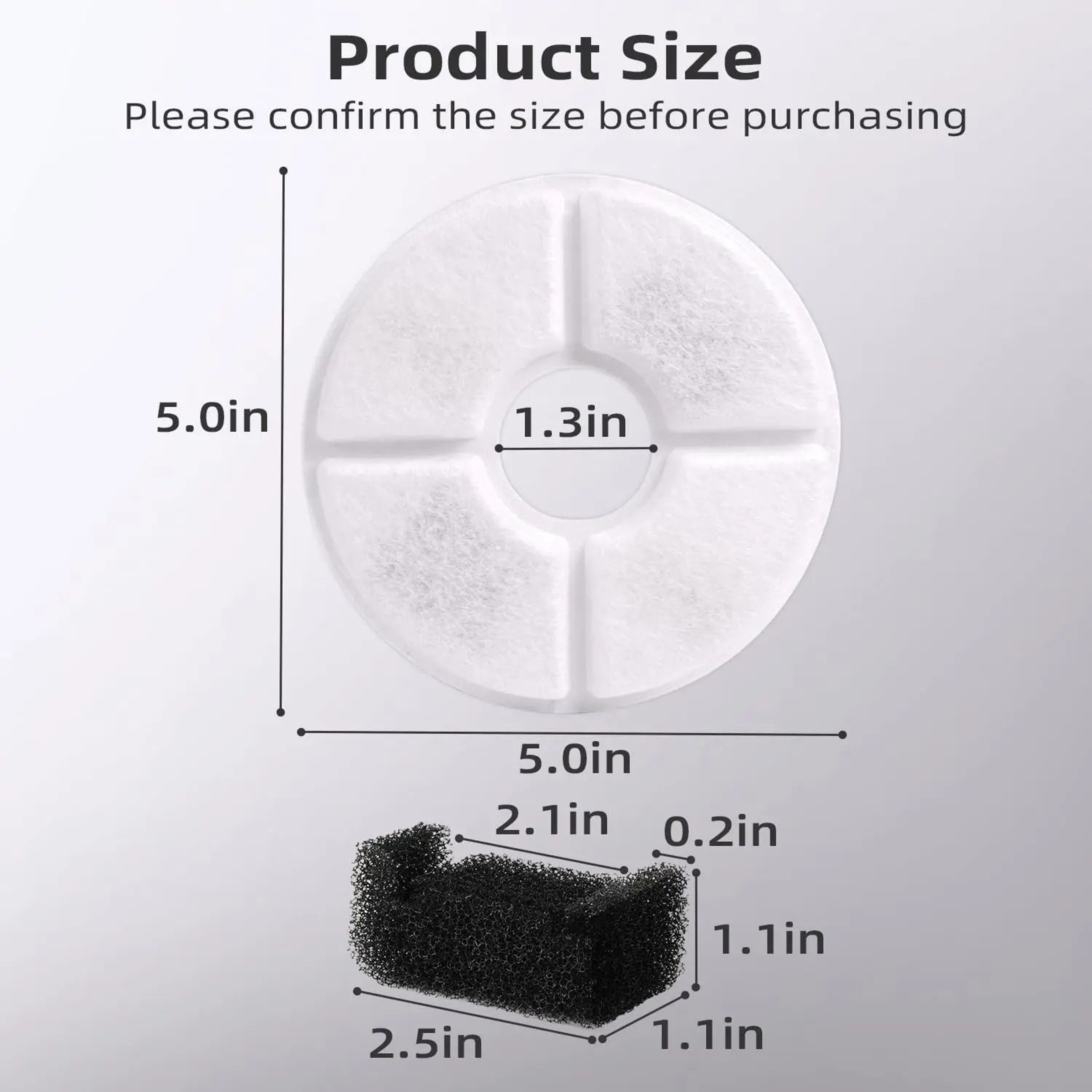 Activated Carbon Cat Water Fountain Filter Set For Round Flower Pet Drinking Fountains 5