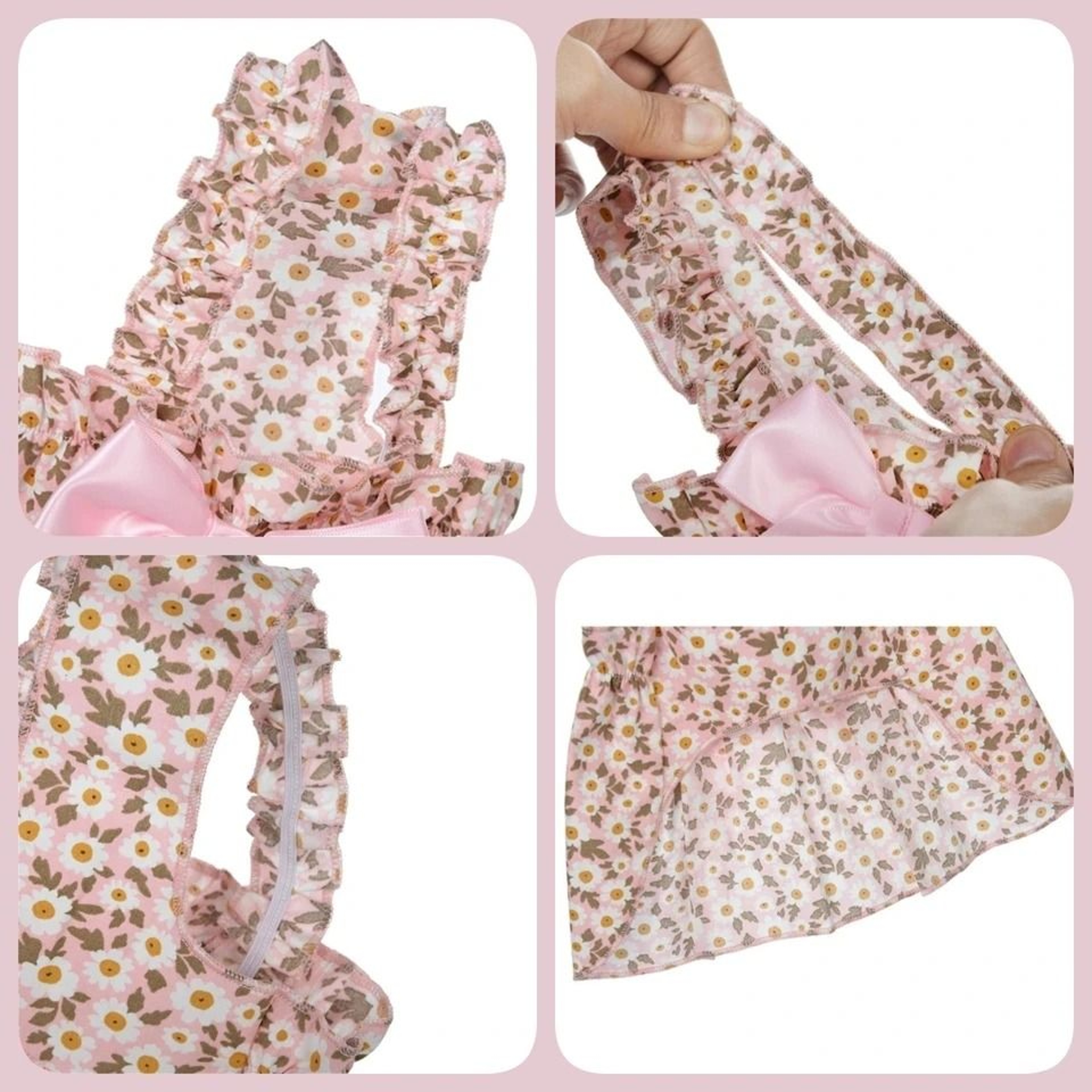 Pink Floral Summer Pet Dress For Cats Dogs And Puppies 4