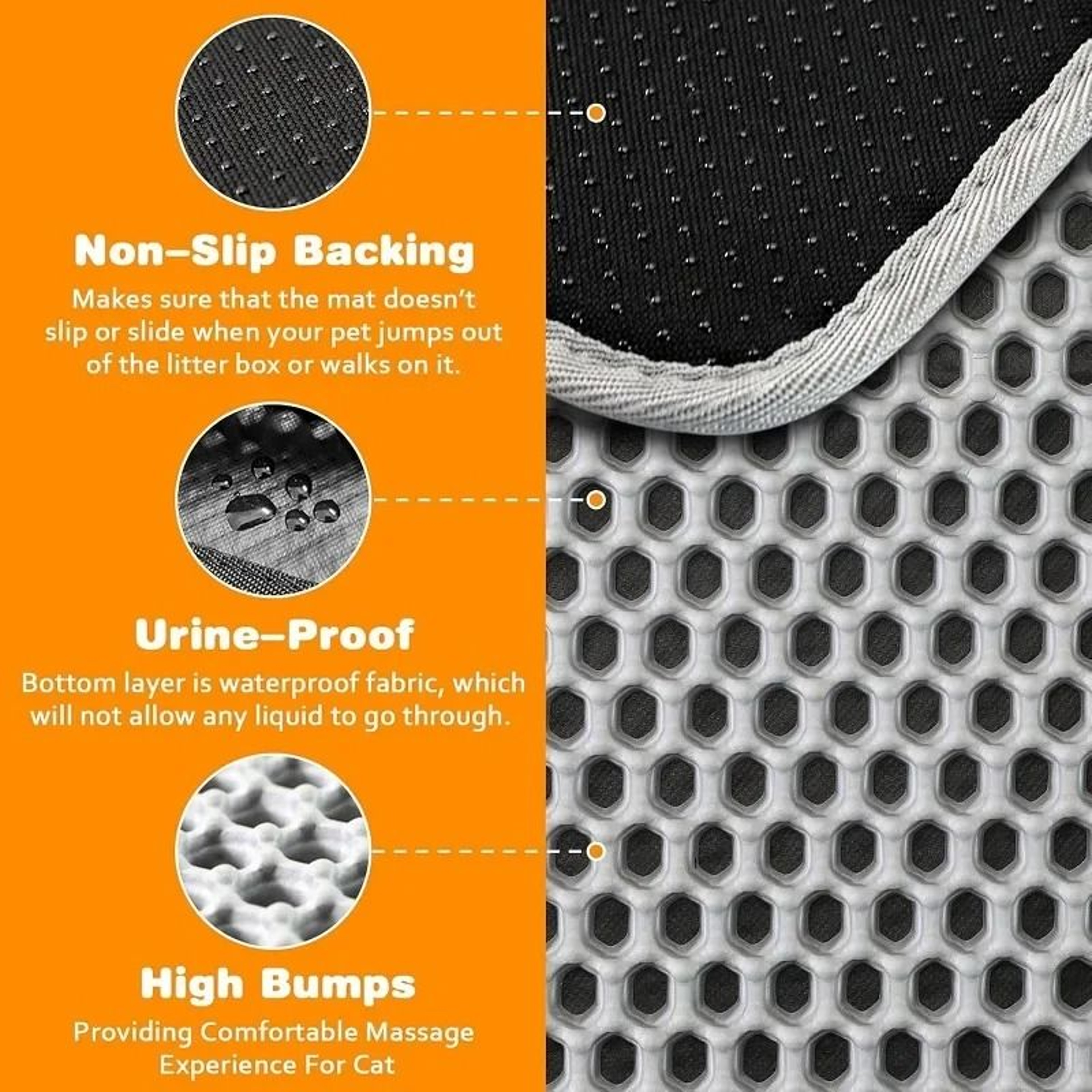 Double Layer Waterproof Cat Litter Mat For Non Slip Litter Box Floor Protection 7