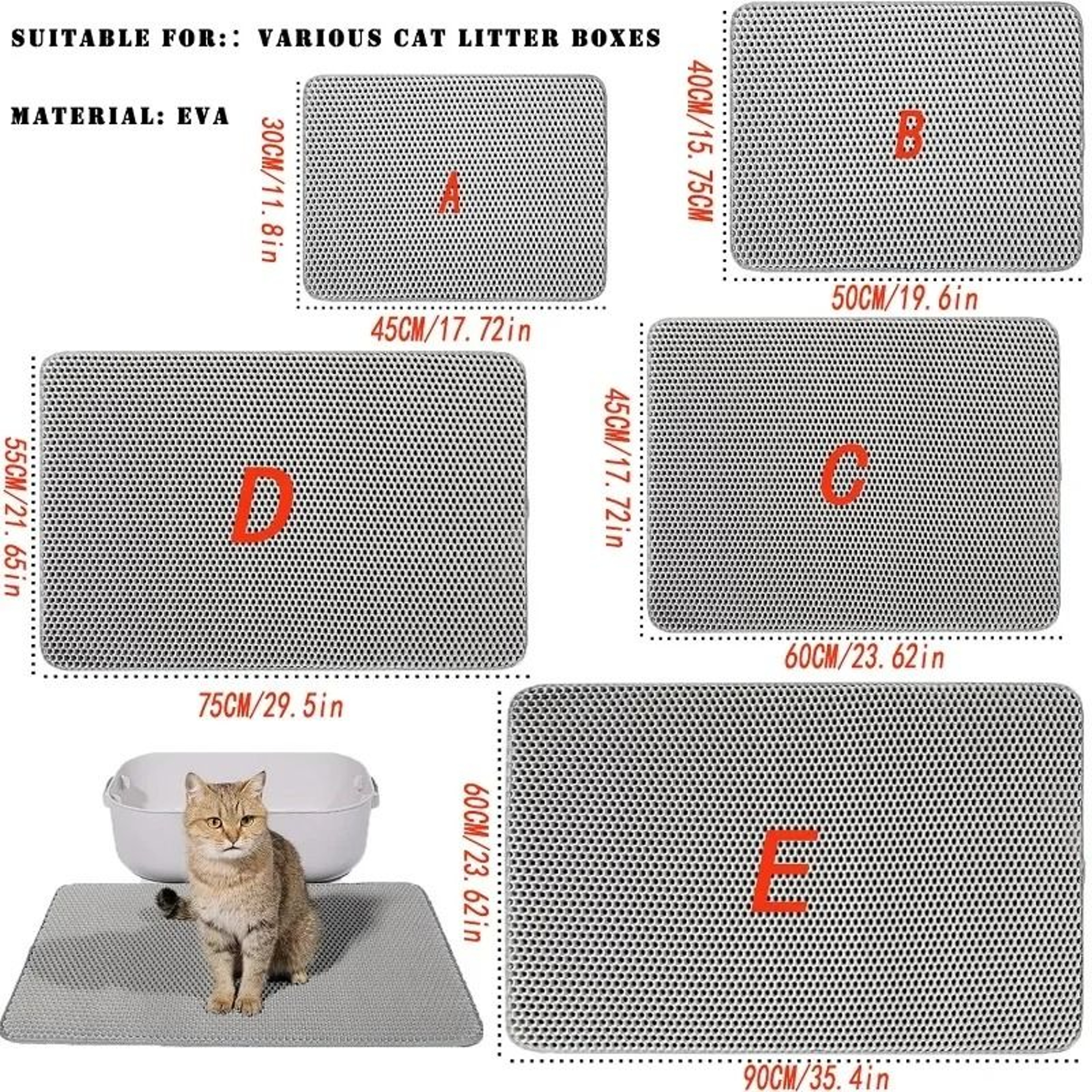 Double Layer Waterproof Cat Litter Mat For Non Slip Litter Box Floor Protection 9