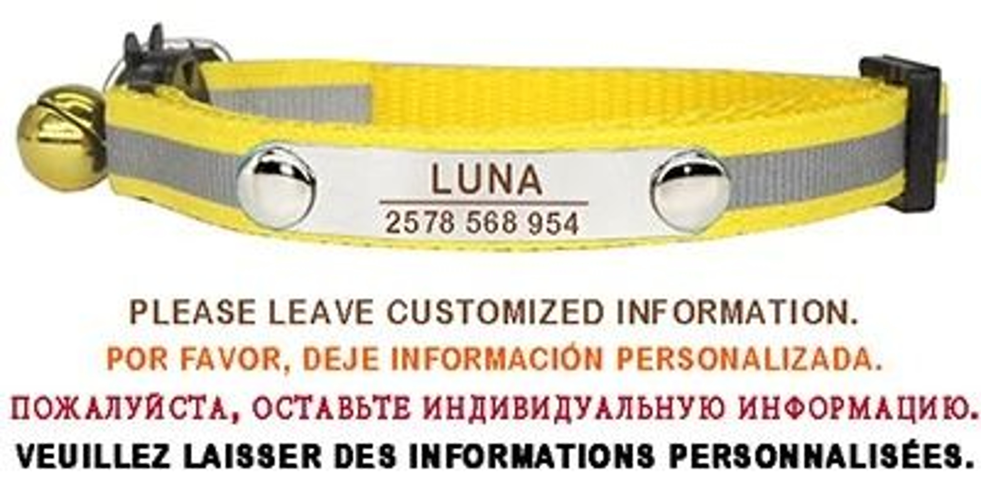 Personalized Reflective Cat Collar Engraved Adjustable Safety Buckle With Bell For Kittens 2