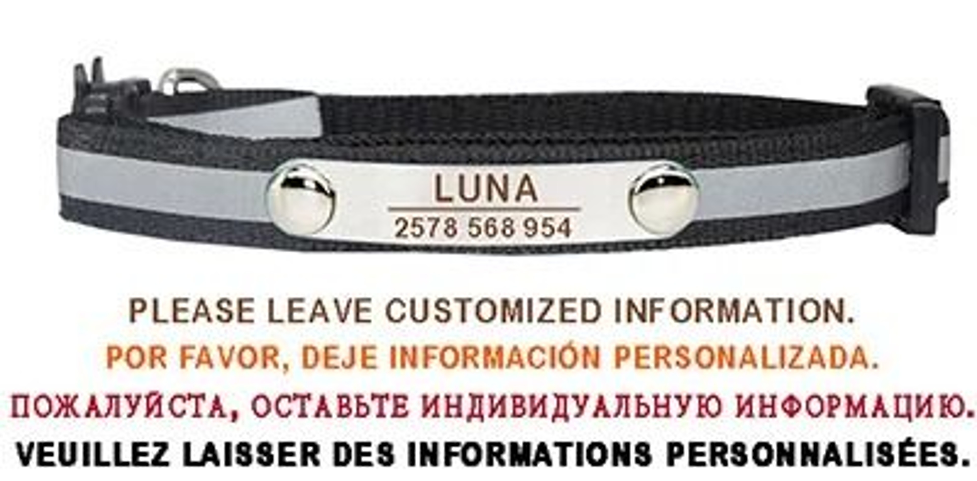 Personalized Reflective Cat Collar Engraved Adjustable Safety Buckle With Bell For Kittens 6