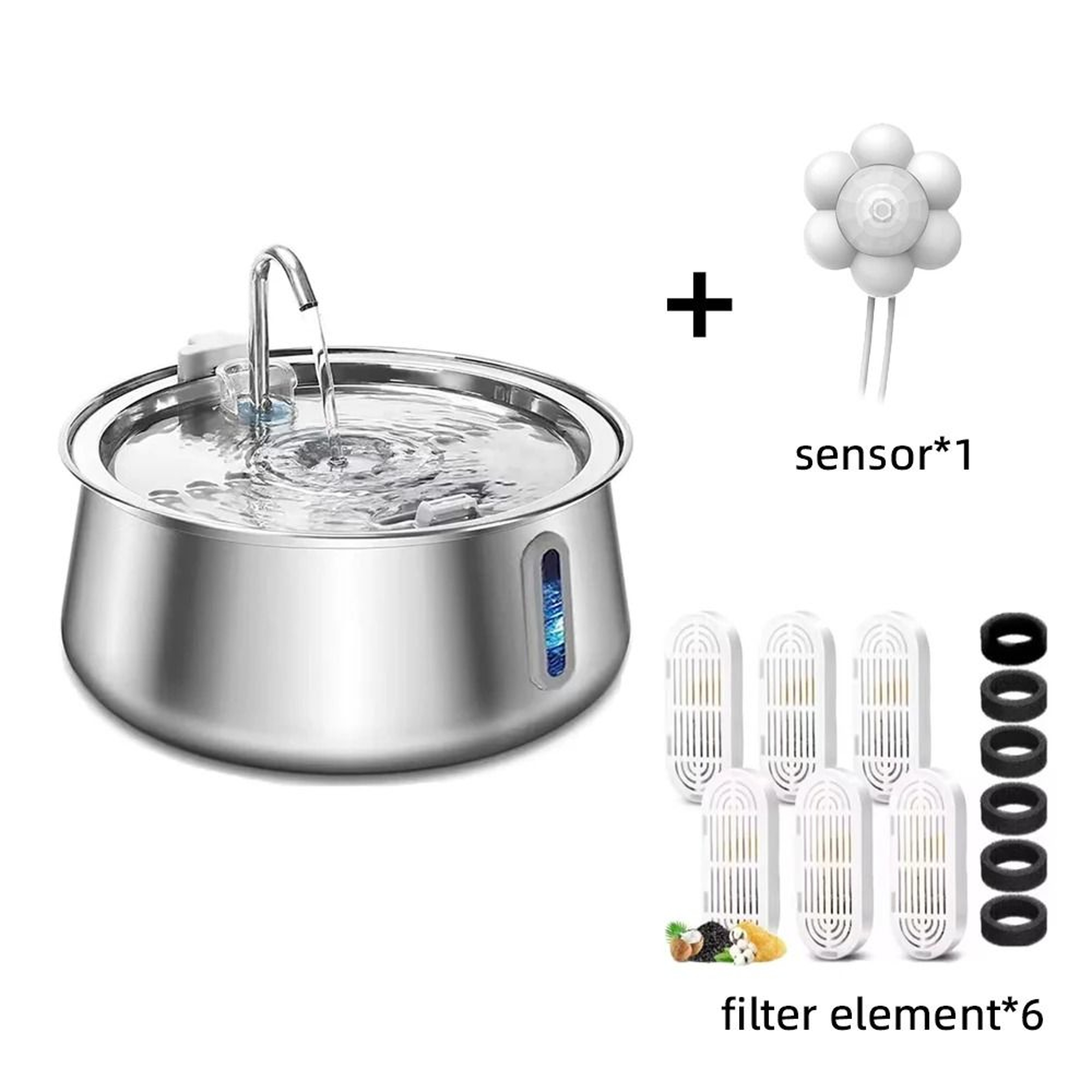 Stainless Steel Cat Fountain Large Capacity Automatic Pet Water Dispenser With Multi Layer Filtrati 4