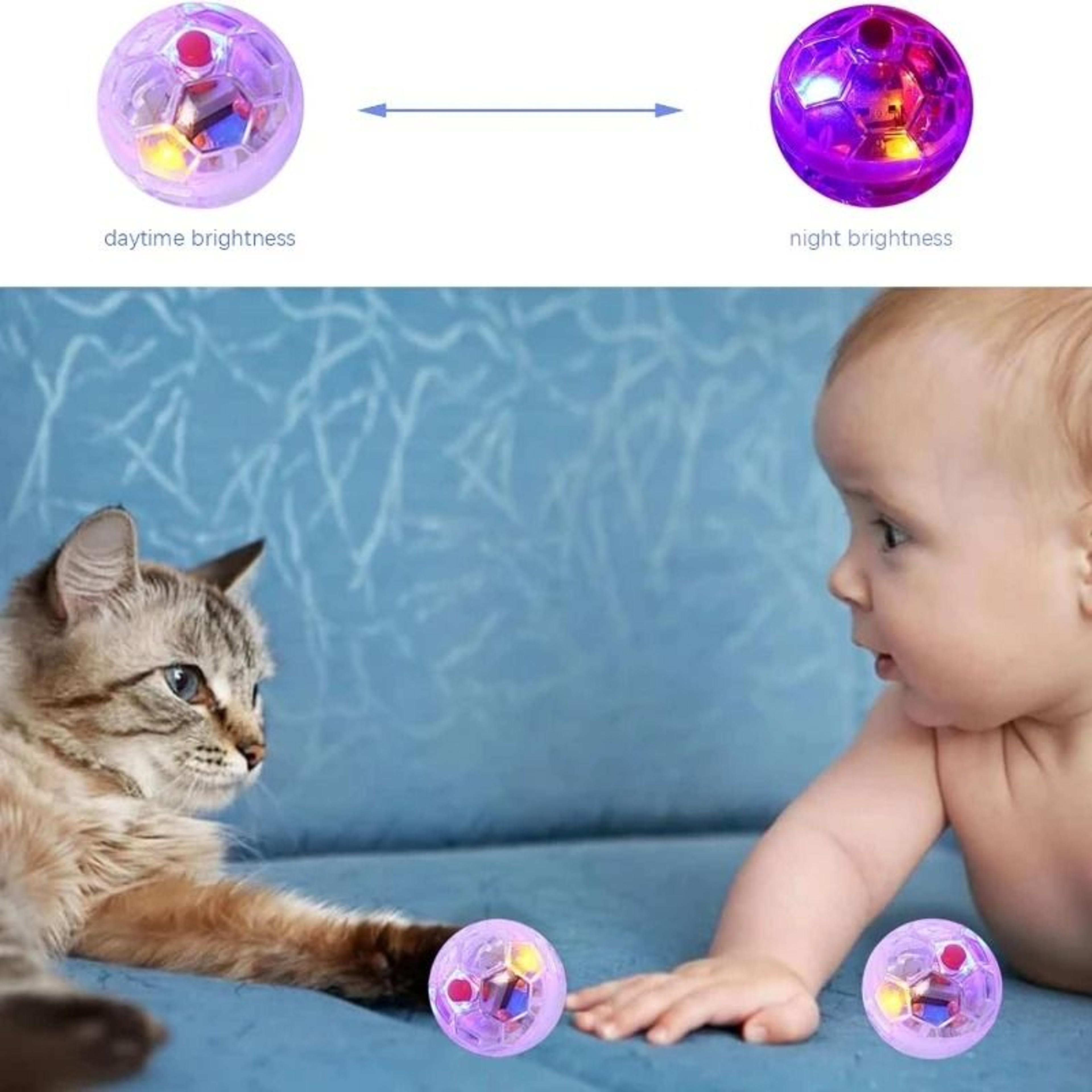 Touch Activated LED Cat Ball Toy For Kitten Puppy Exercise And Play 3