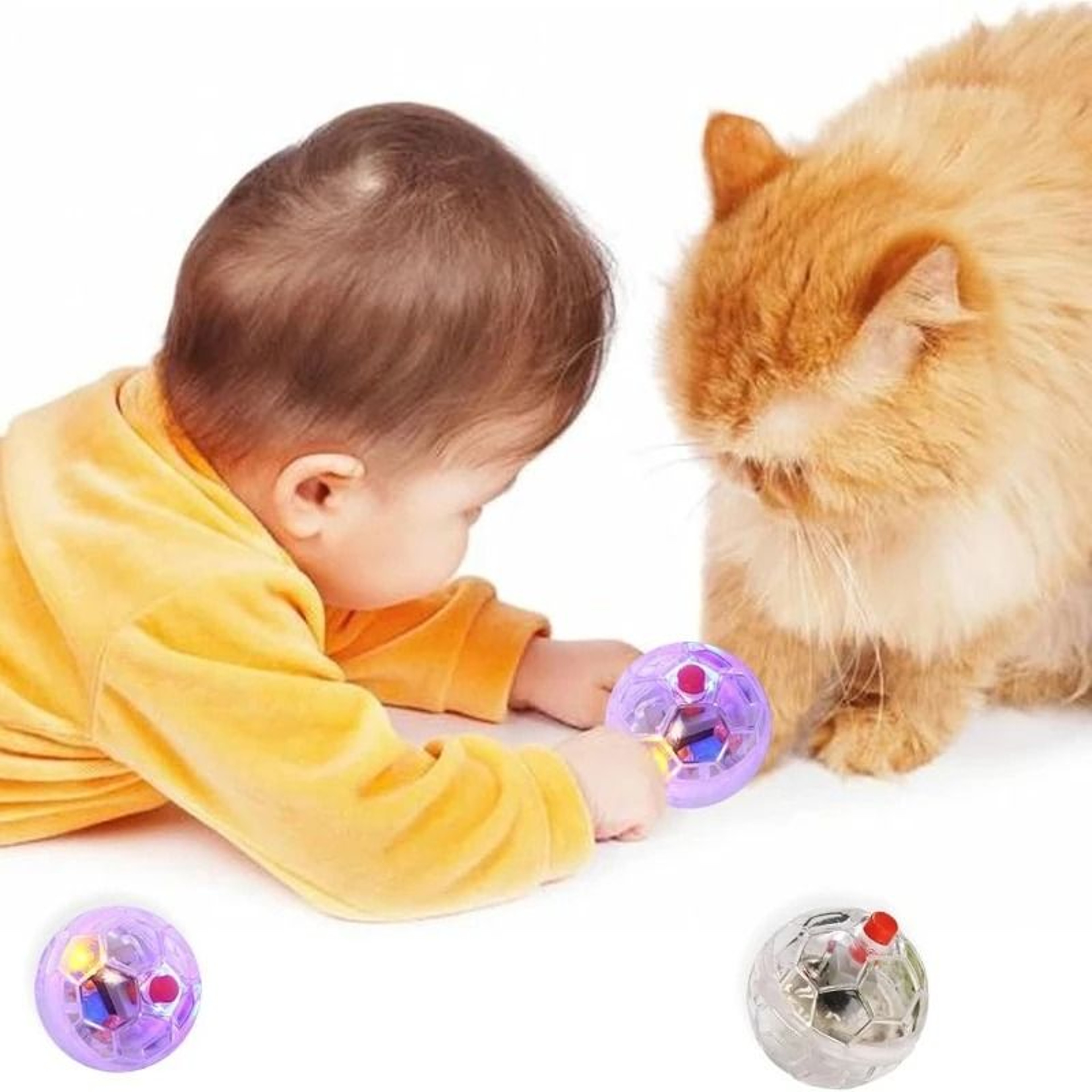 Touch Activated LED Cat Ball Toy For Kitten Puppy Exercise And Play 6