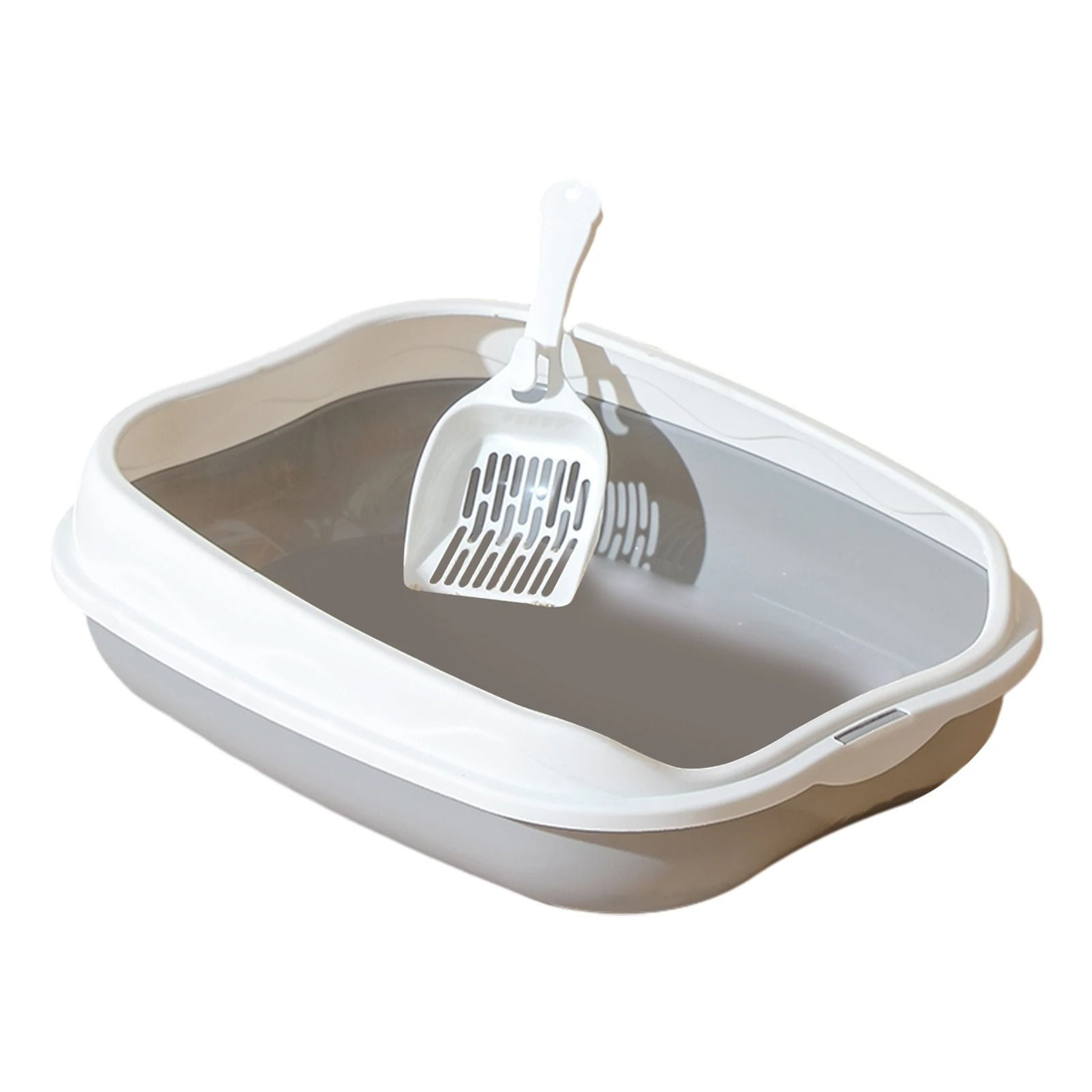 Semi Enclosed Cat Litter Box With Spatter Proof Large Toilet Design 4
