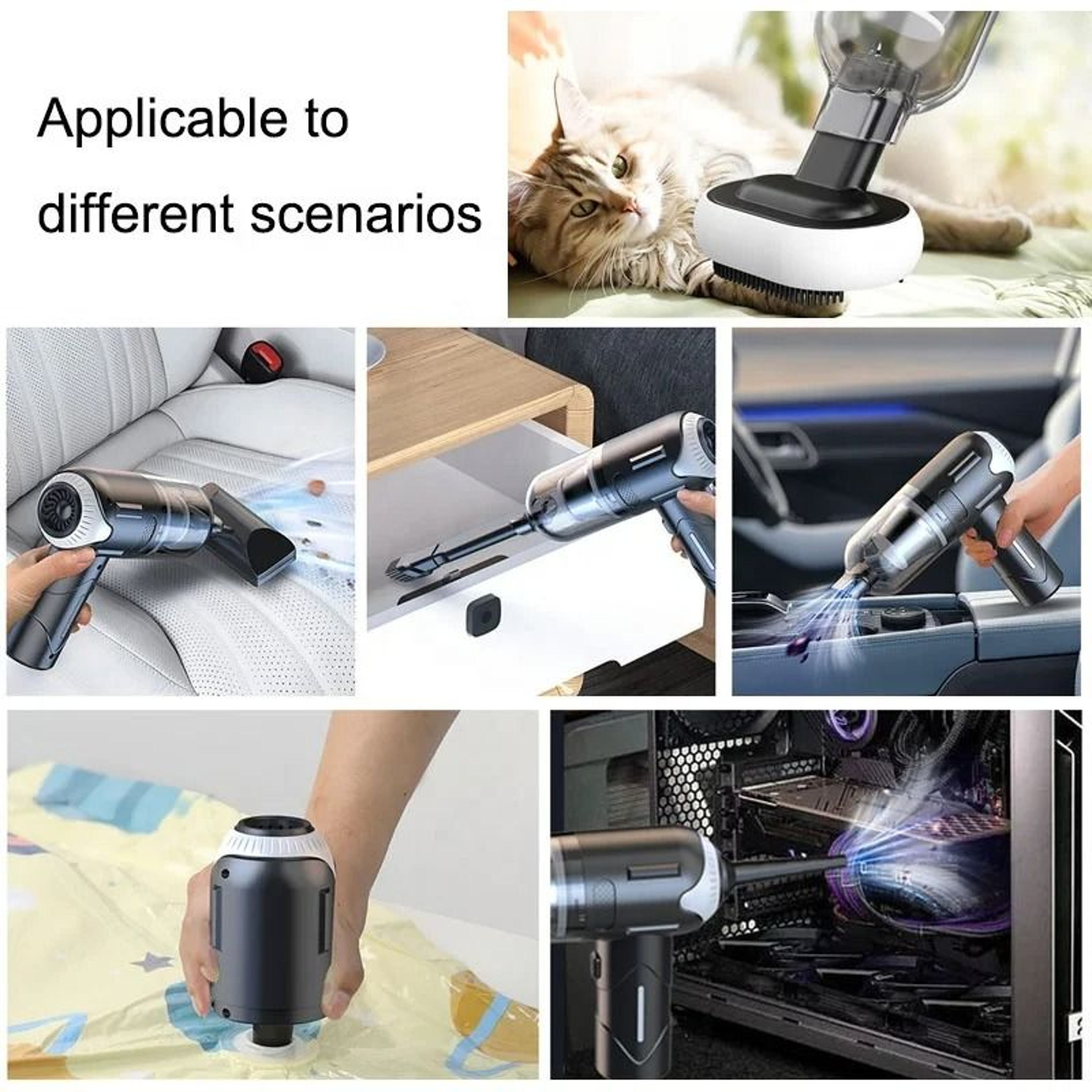 Rechargeable Pet Hair Vacuum Grooming Tool With Anti Tangle Wireless Suction 3