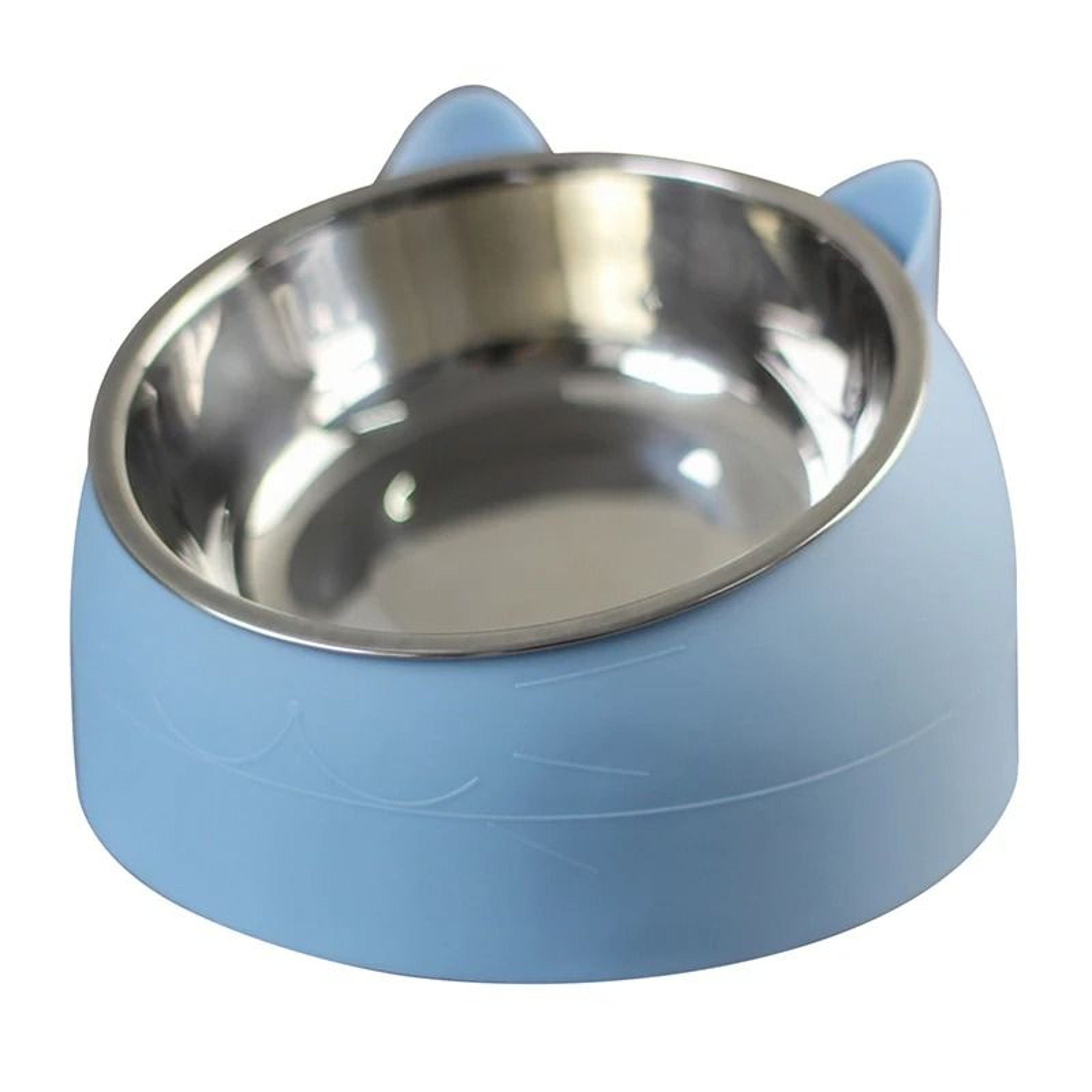 Stainless Steel Tilted Cat Bowl Non Slip Pet Feeder For Cats Puppies Food And Water 4