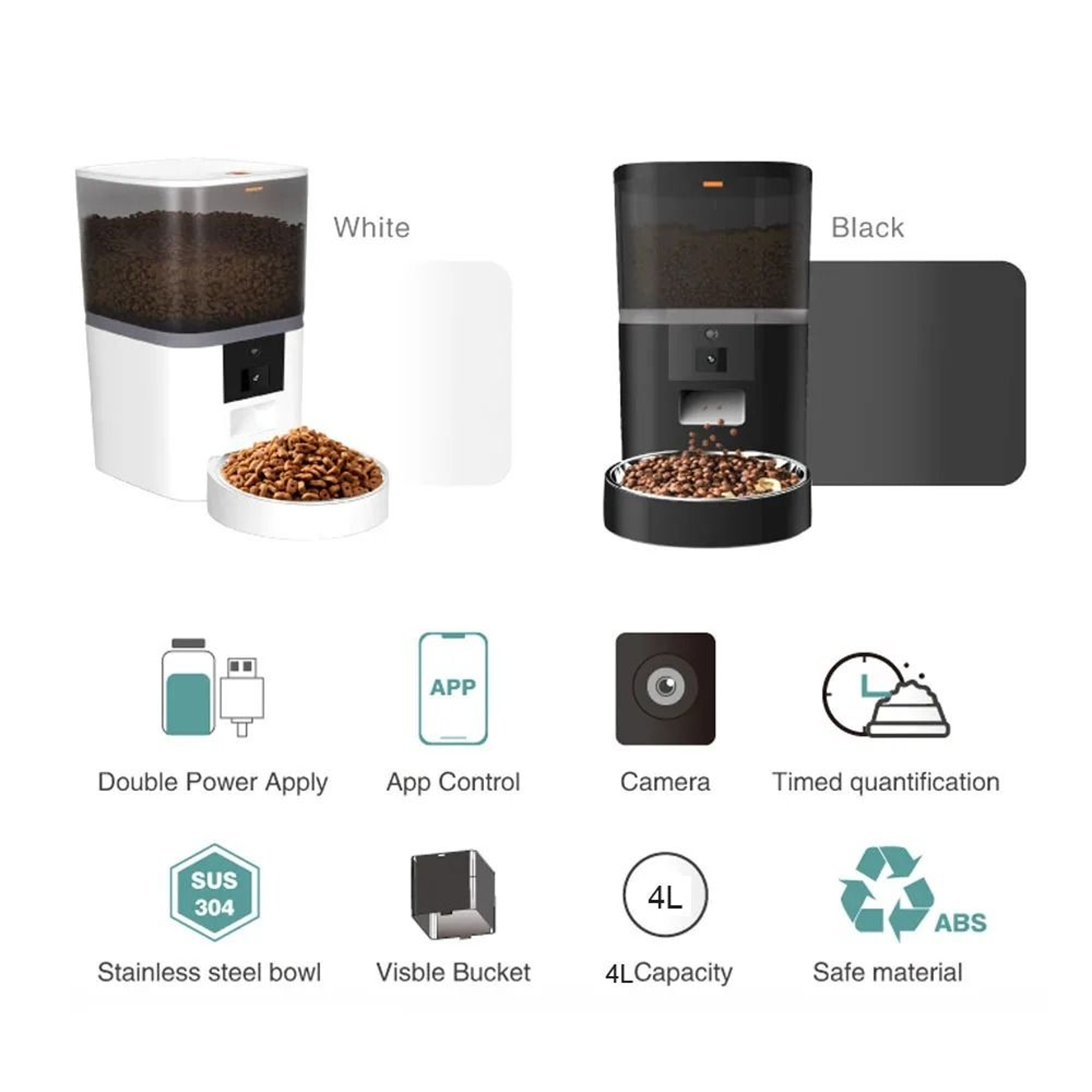 4L Automatic Pet Feeder With HD Camera For Cats And Dogs 6