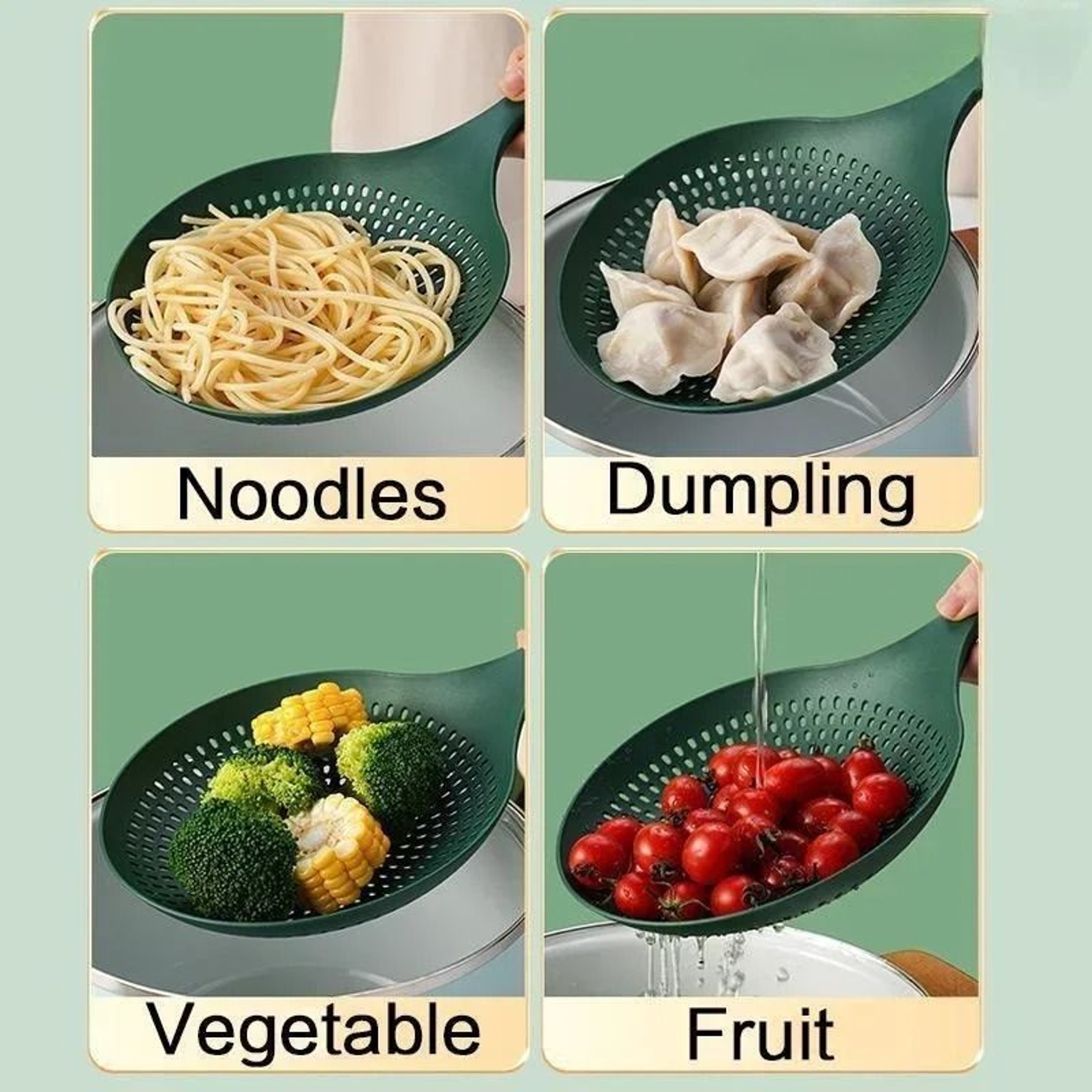 Large Plastic Colander Strainer Spoon For Pasta Vegetables Cooking Baking And Draining 4