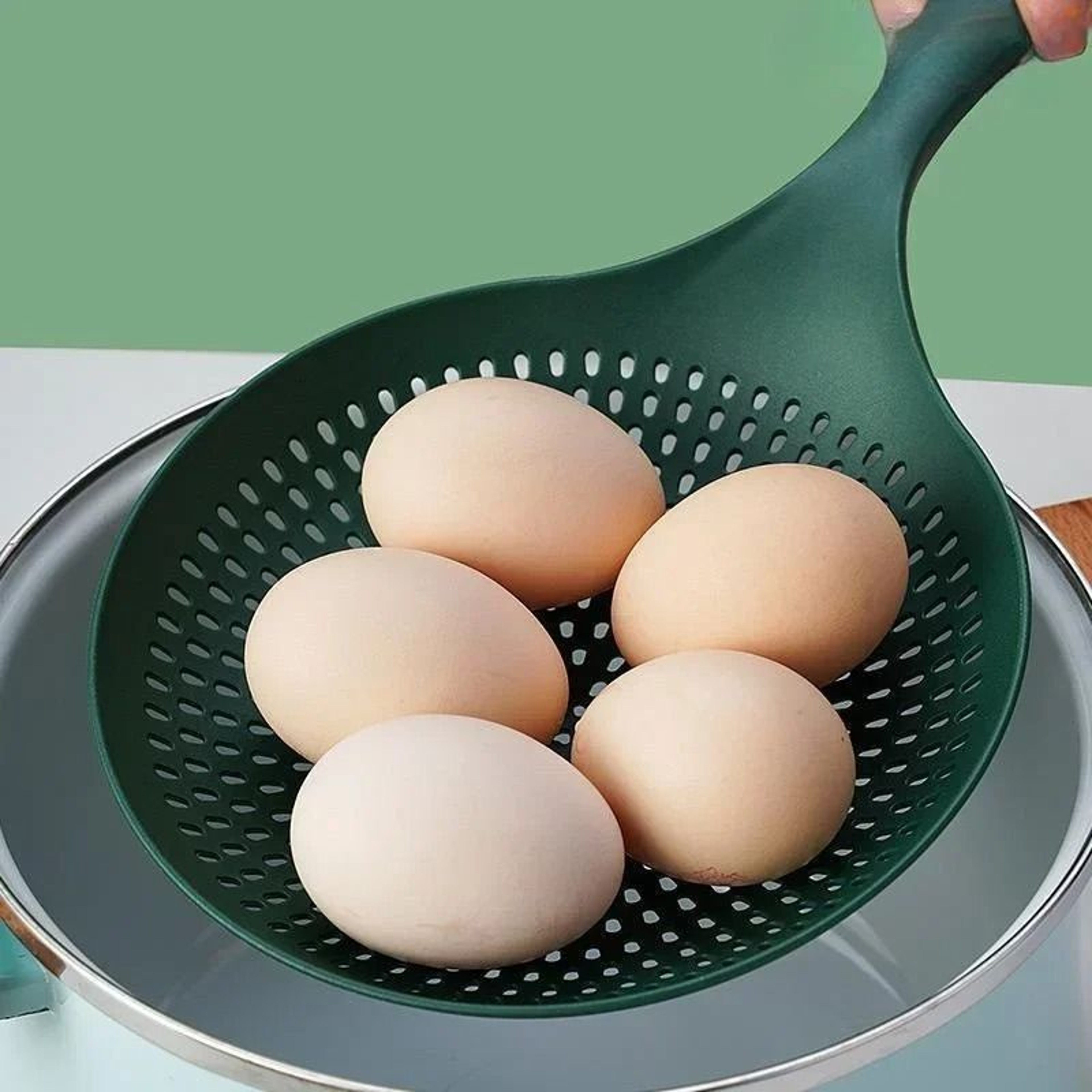 Large Plastic Colander Strainer Spoon For Pasta Vegetables Cooking Baking And Draining 5