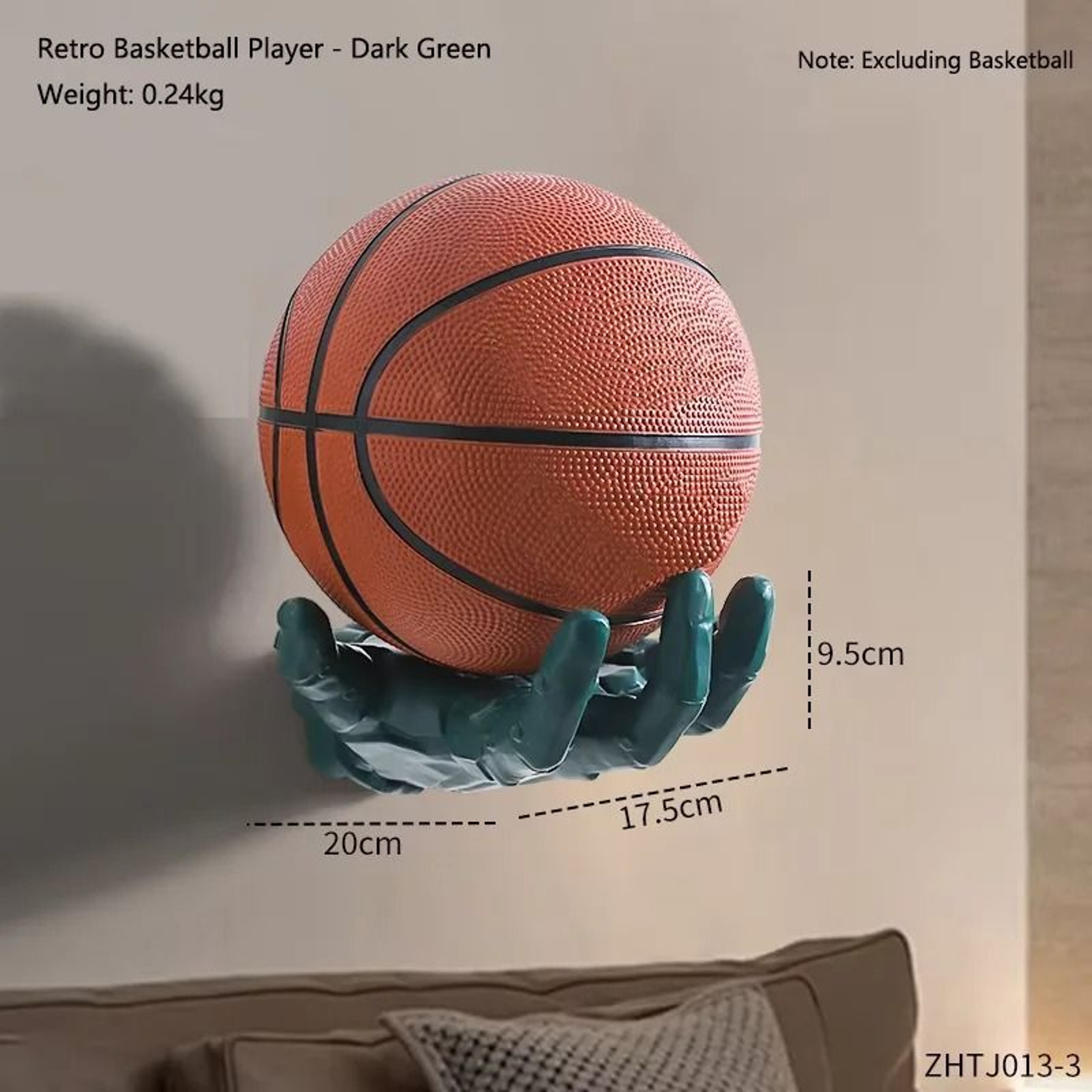 Robotic Arm Basketball Storage Rack Wall Mounted Ball Holder 4