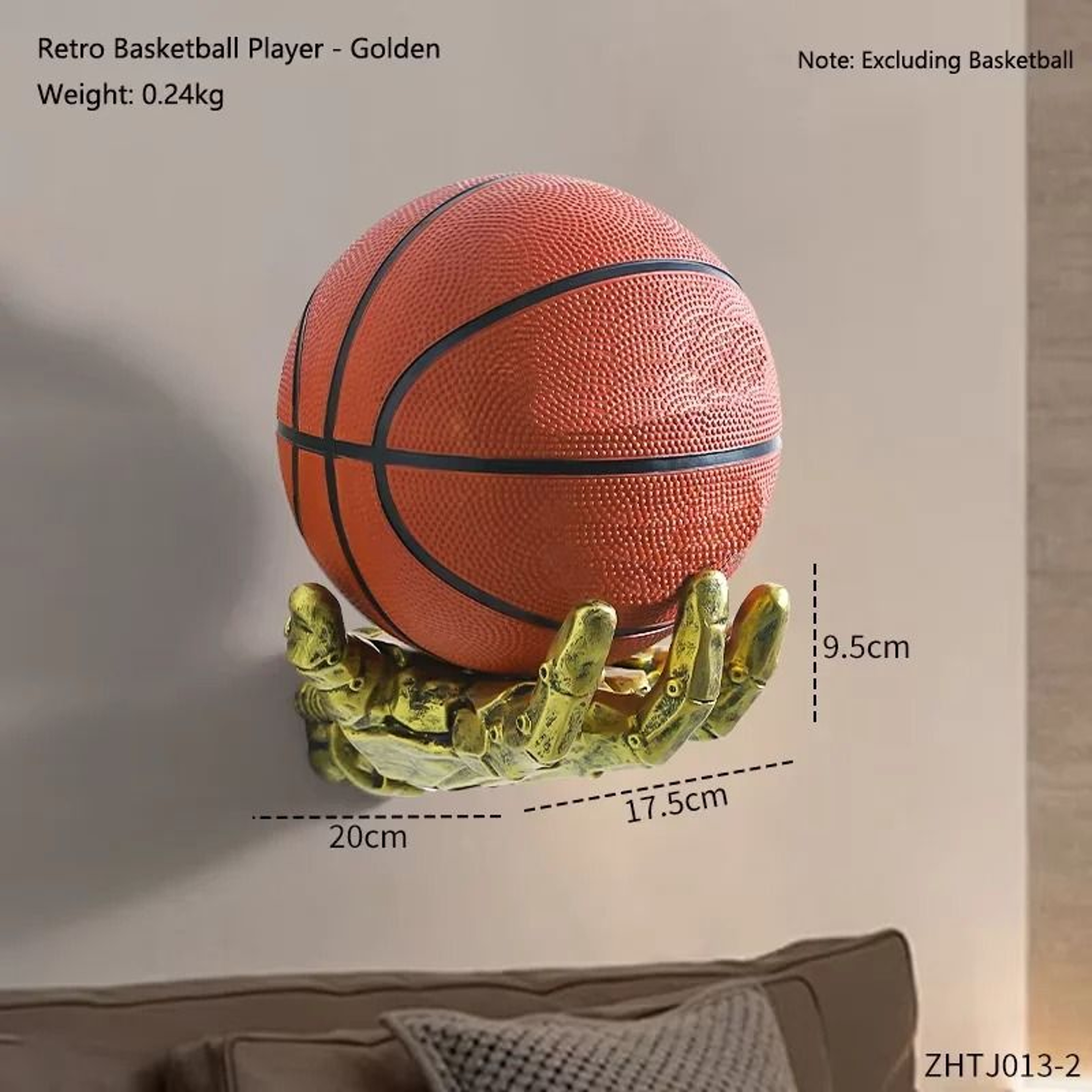 Robotic Arm Basketball Storage Rack Wall Mounted Ball Holder 5