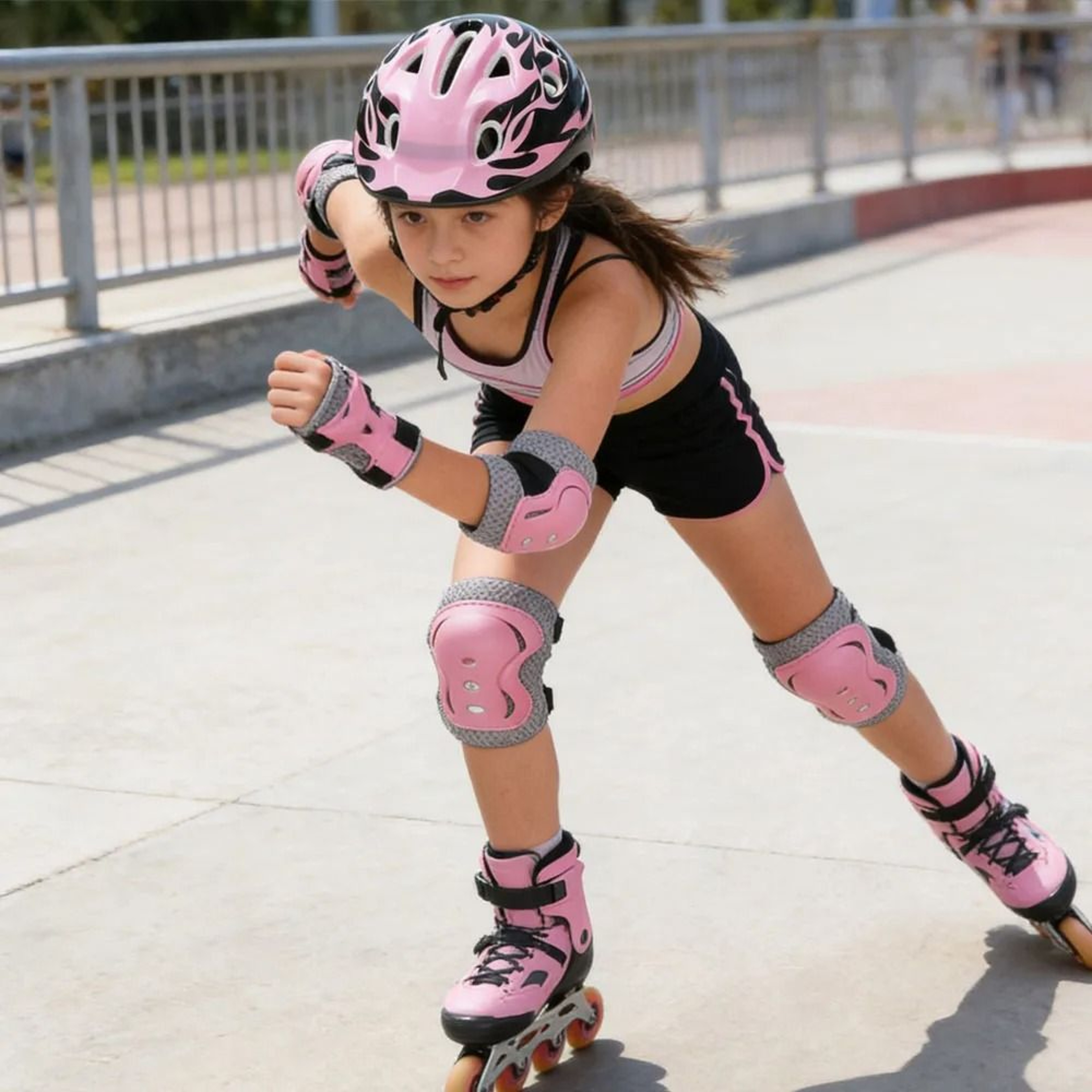 Complete Kids Skating Protective Gear Set With Helmet Pads Wrist Guards 8