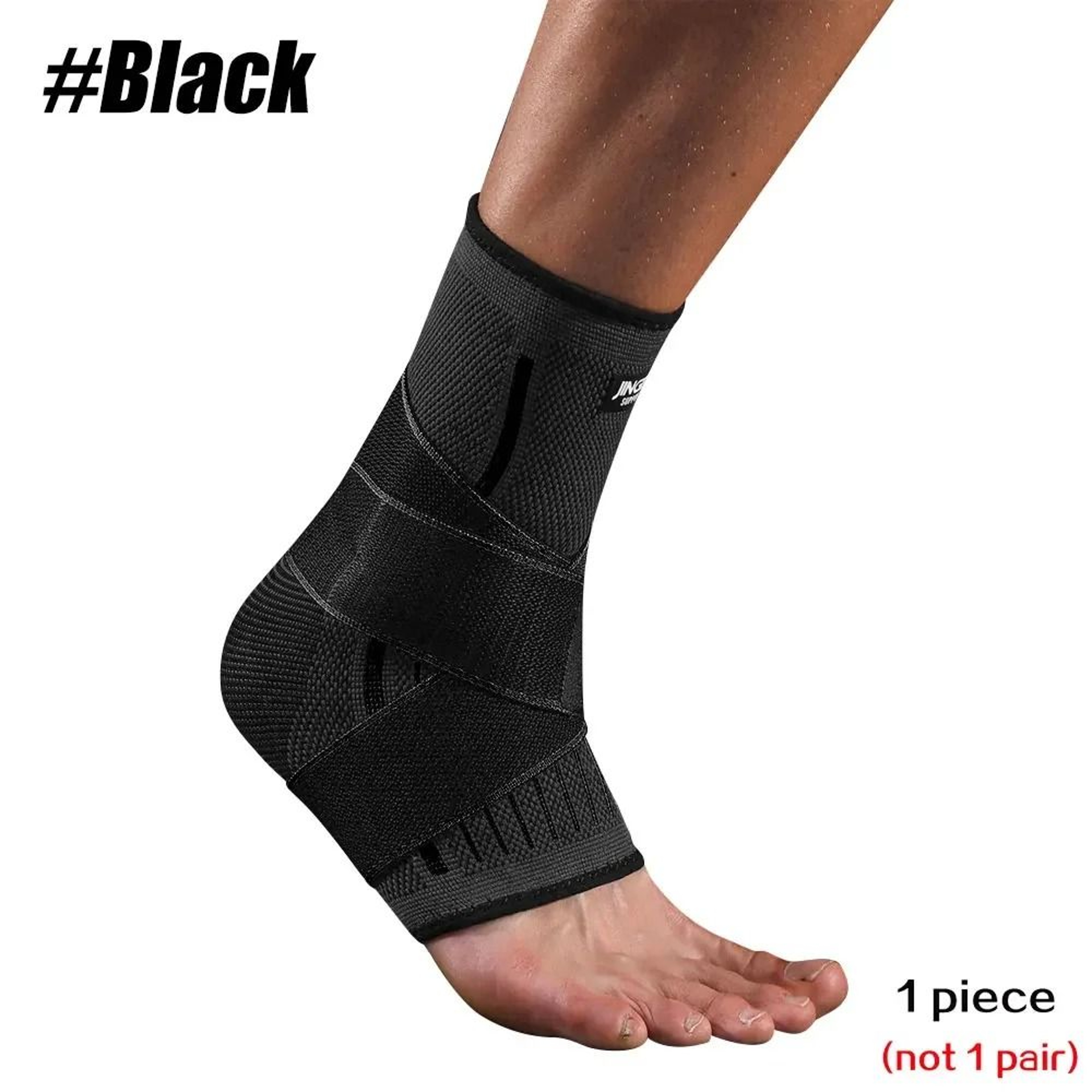 Adjustable Compression Ankle Support Sleeve With Wrap Strap 1
