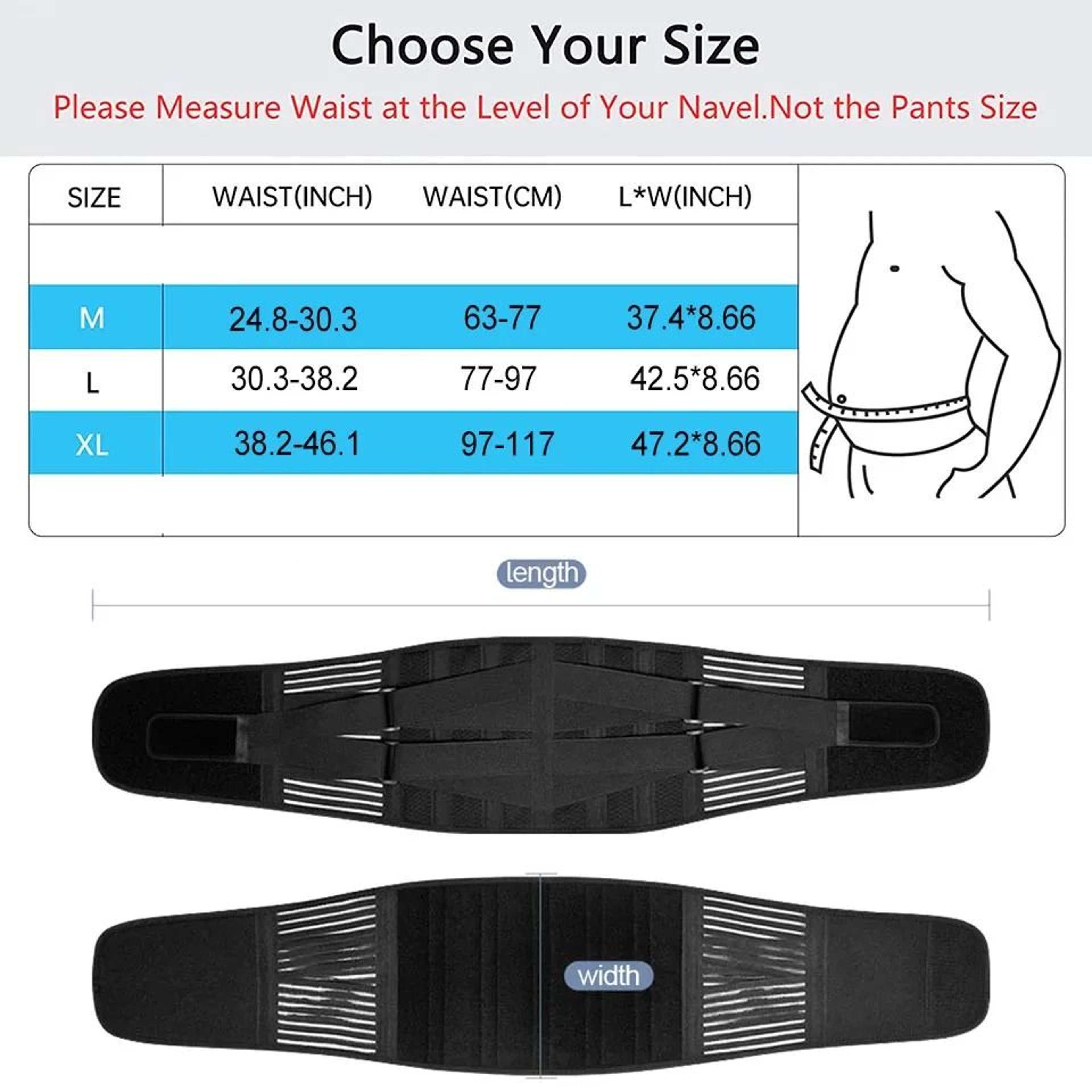 AOLIKES Six Stay Breathable Lower Back Support Belt 4