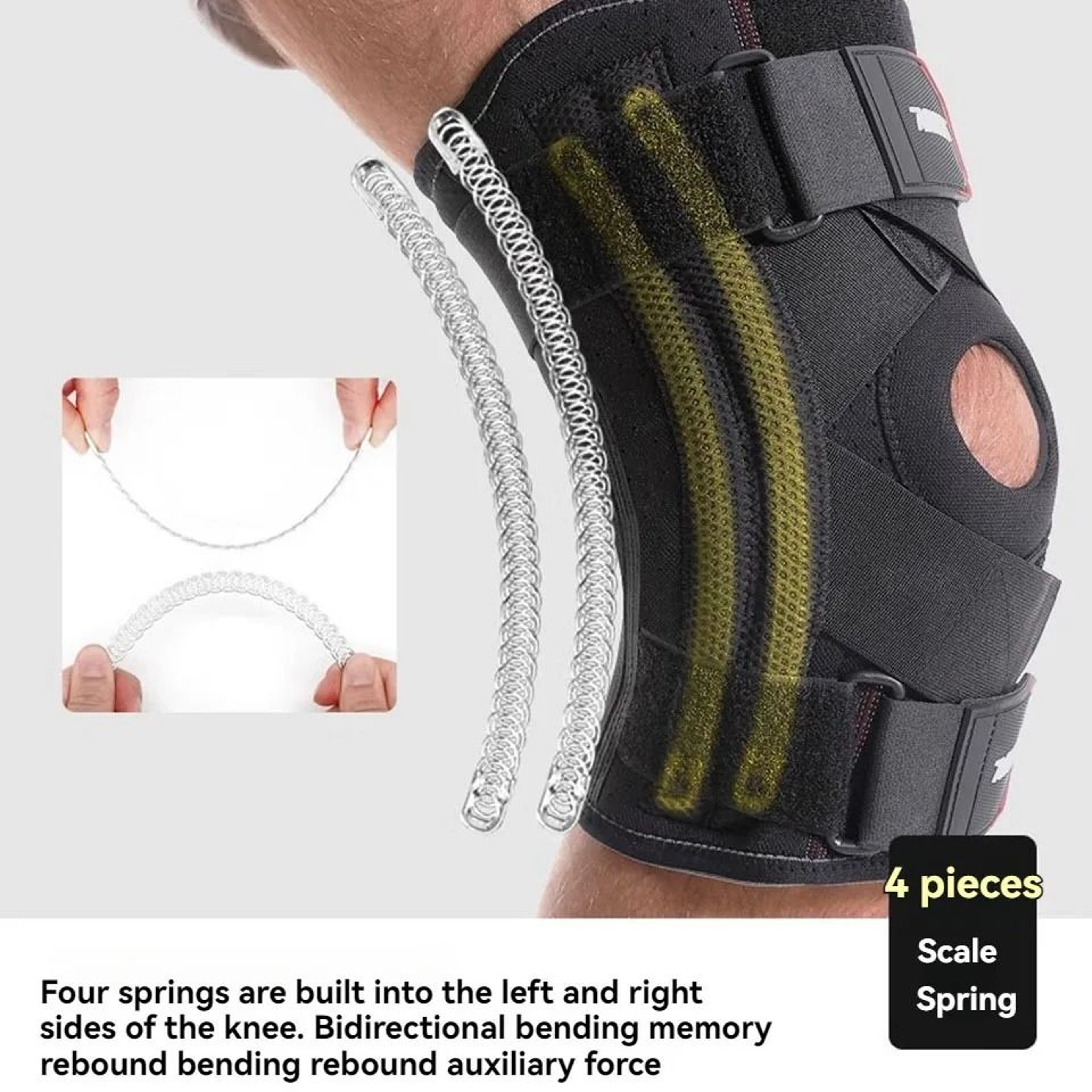 AOLIKES Non Slip Compression Knee Sleeve With Shock Absorbing Pad For Sports And Work 2
