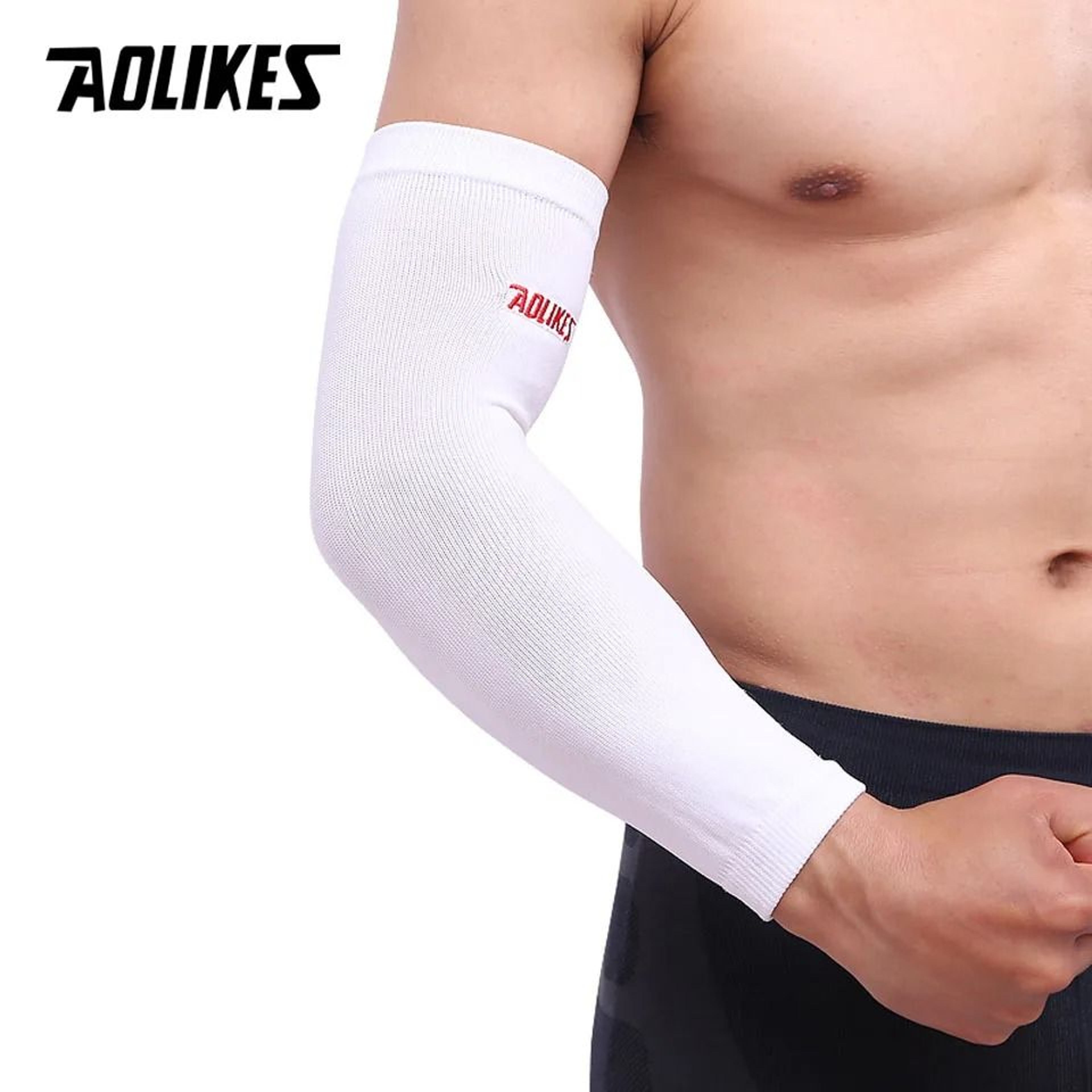 AOLIKES Elastic Compression Arm Sleeve For Basketball Tennis Volleyball And Outdoor Sports 2
