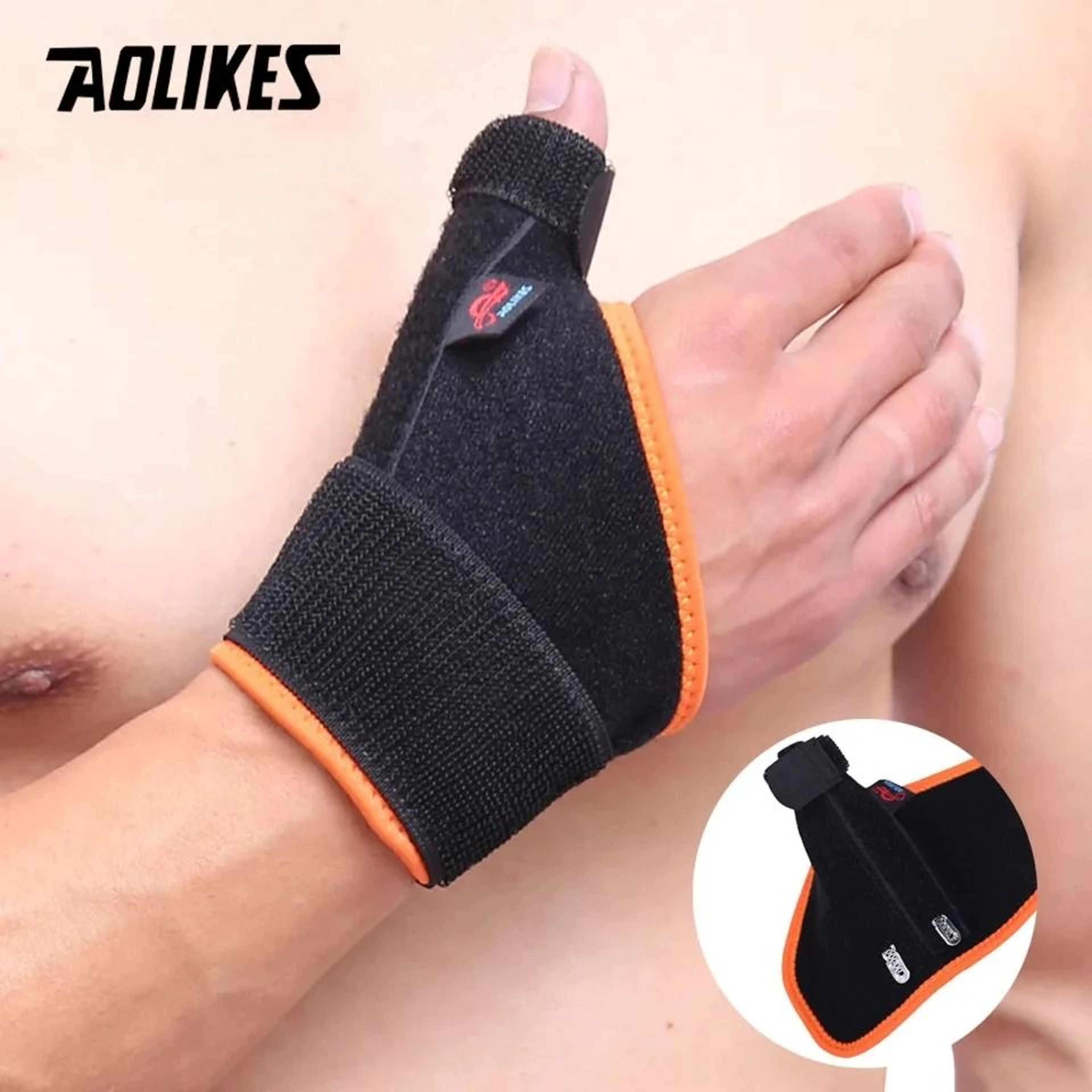 AOLIKES Adjustable Thumb Spica Wrist Brace With Splint For Daily Hand Support 1